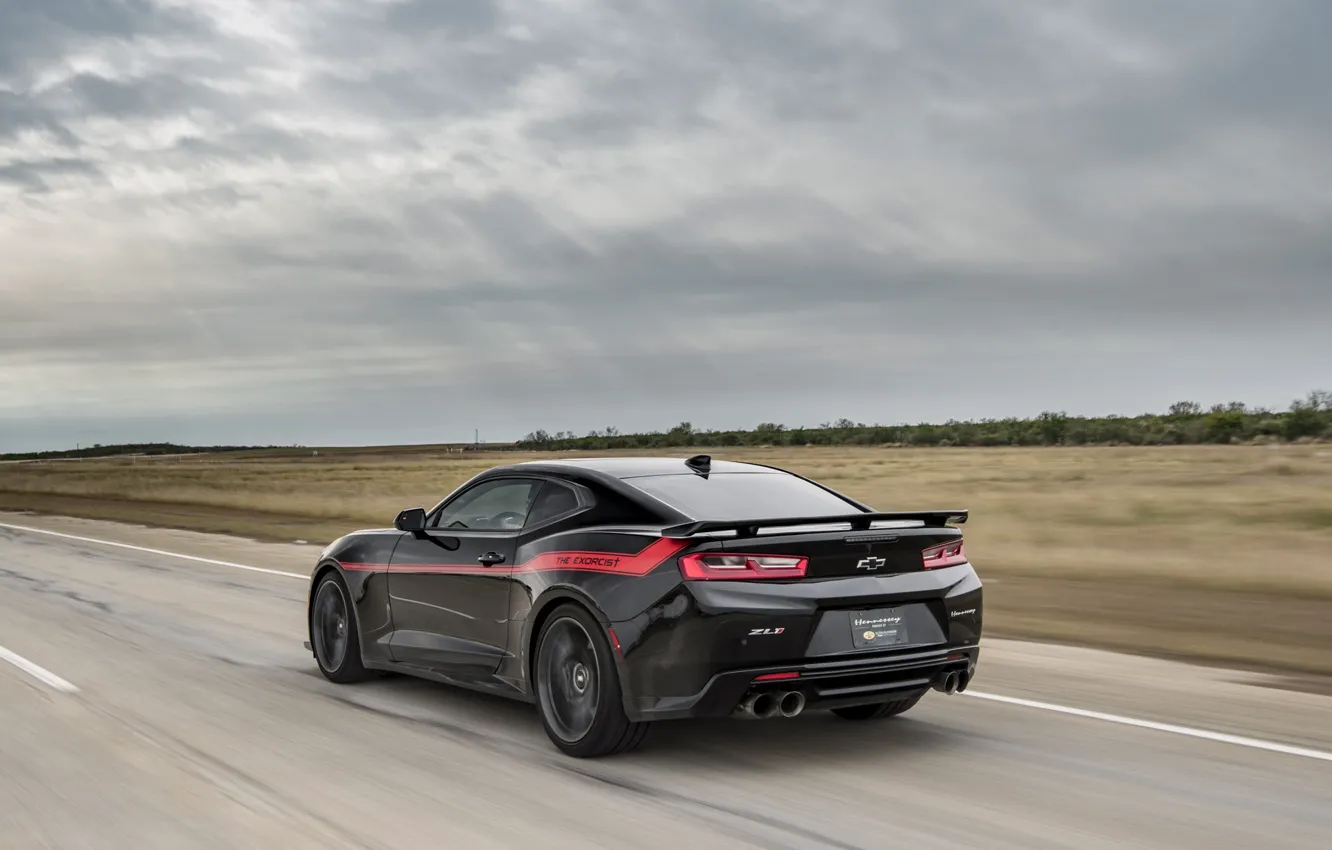 Фото обои road, rear view, Camaro, Hennessey, Hennessey Chevrolet Camaro ZL1 The Exorcist, Chevrolet