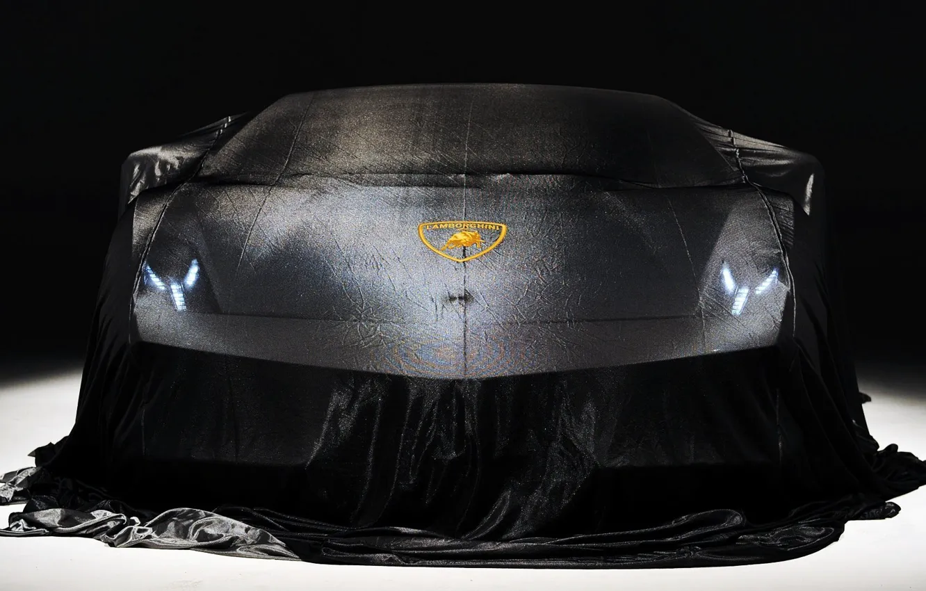 Фото обои car, lights, black, front, Lamborghini Gallardo, Show, lp570-4 superleggera