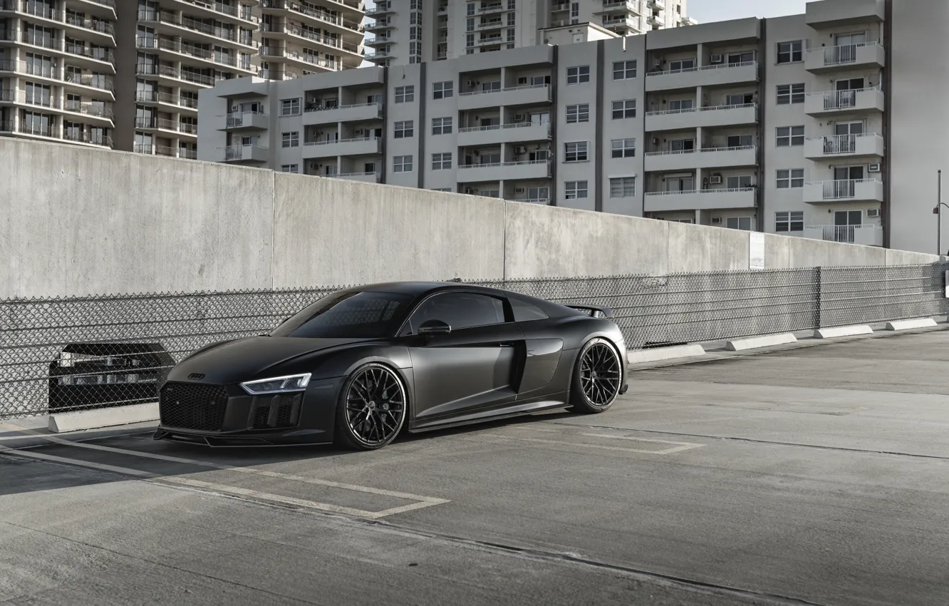 Фото обои Audi, Audi R8, Black, Side, Road