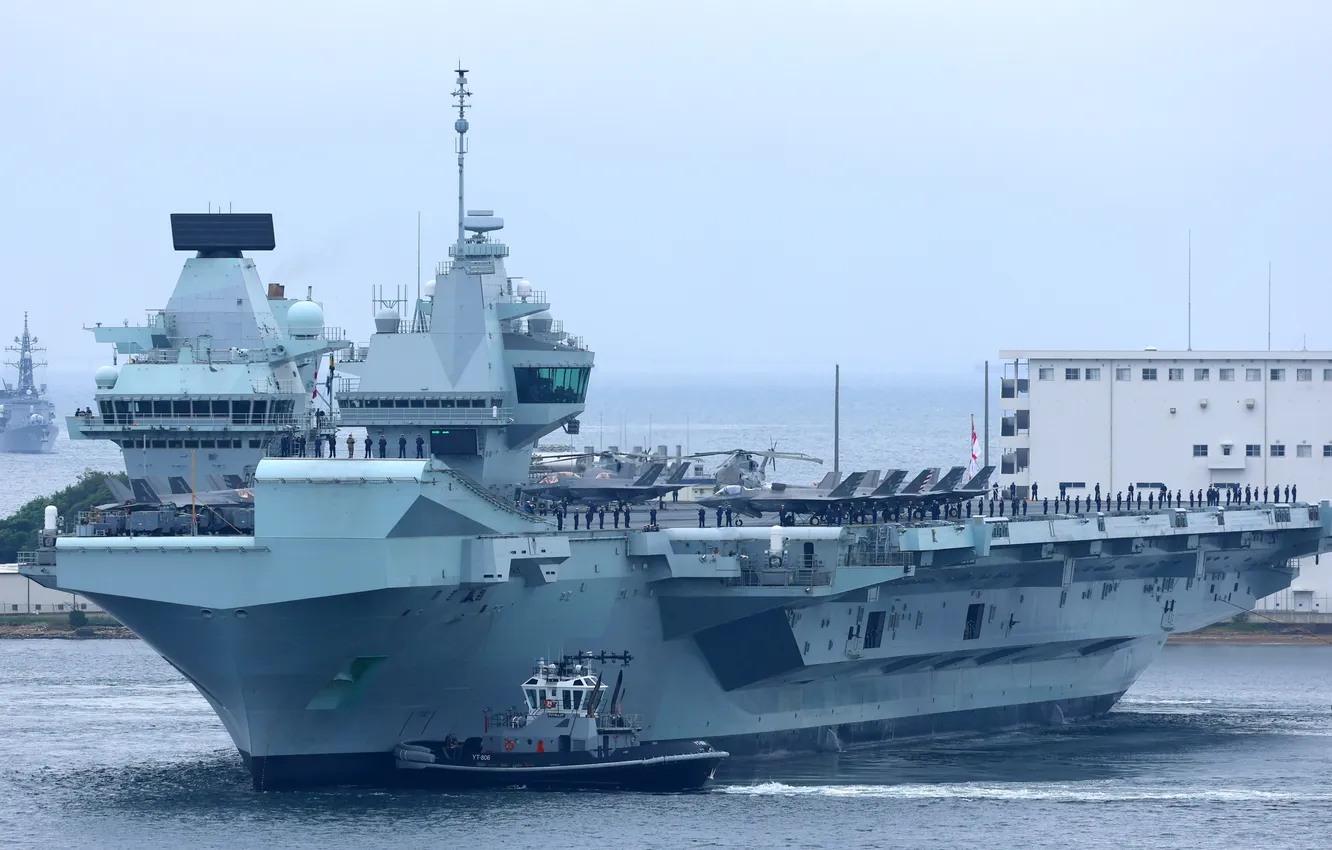Фото обои авианосец, Королевский Флот, HMS QUEEN Elizabeth