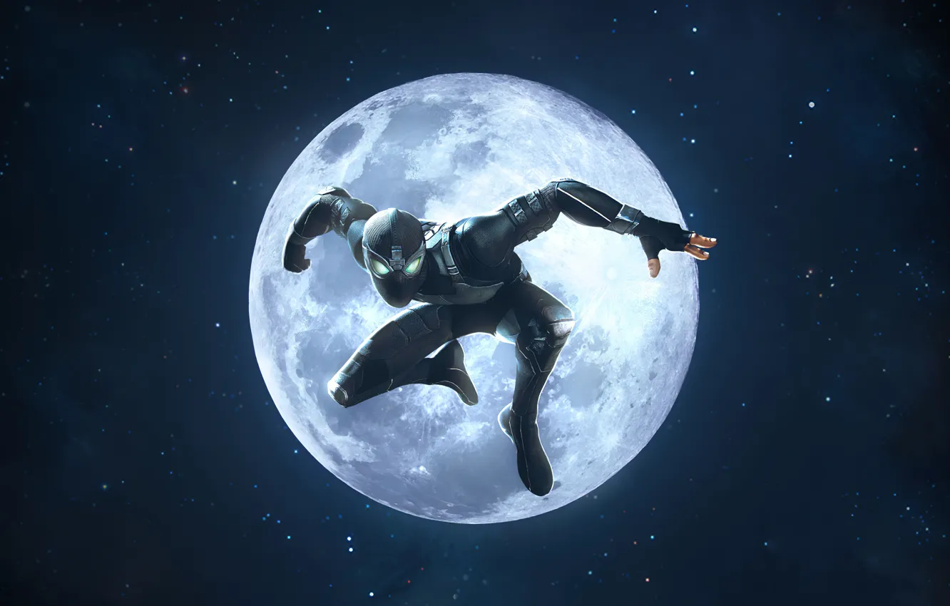 Фото обои Ночь, Человек-Паук, Full Moon, Marvel - Битва чемпионов