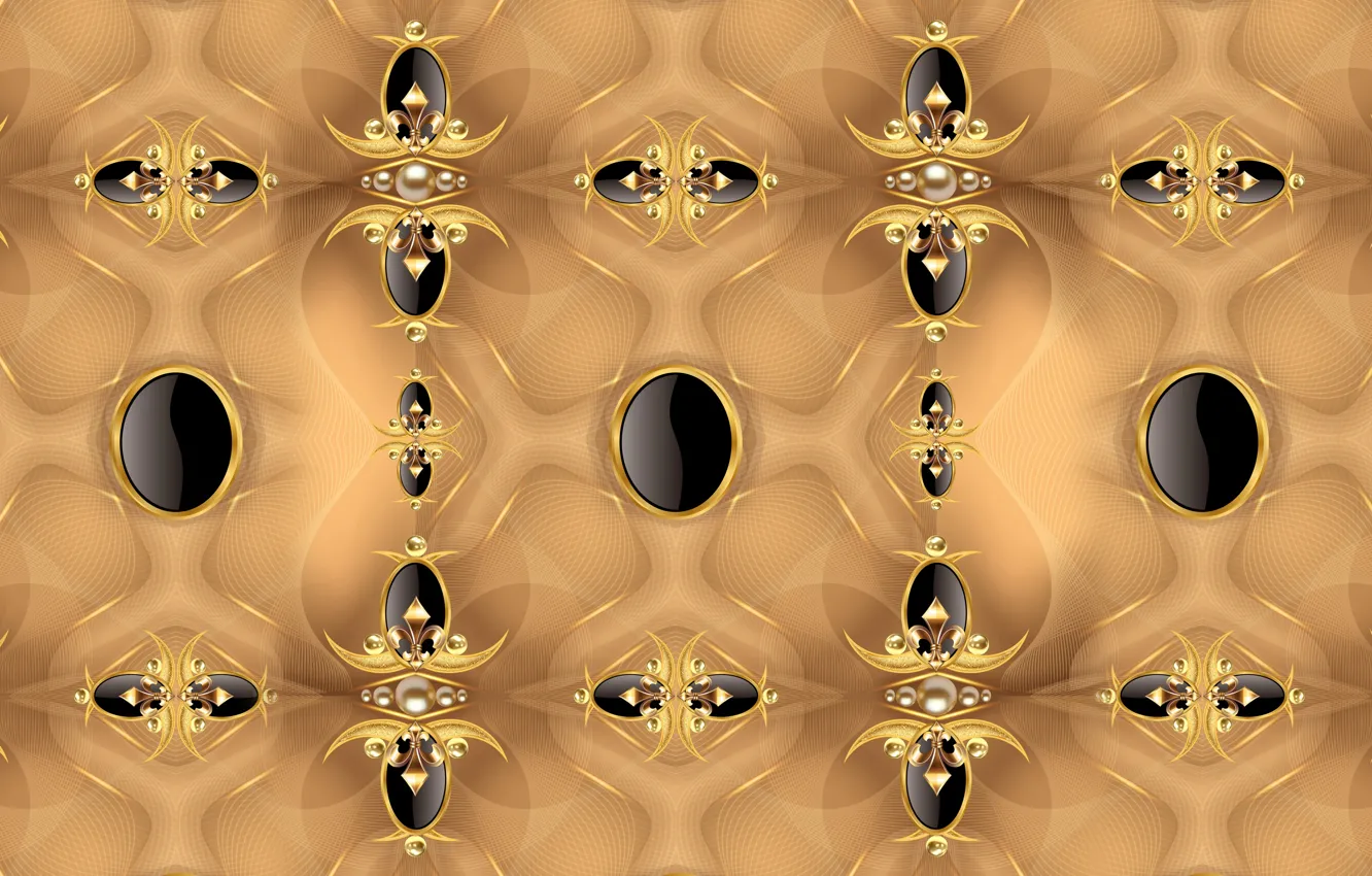 Фото обои gold, black, design, pattern
