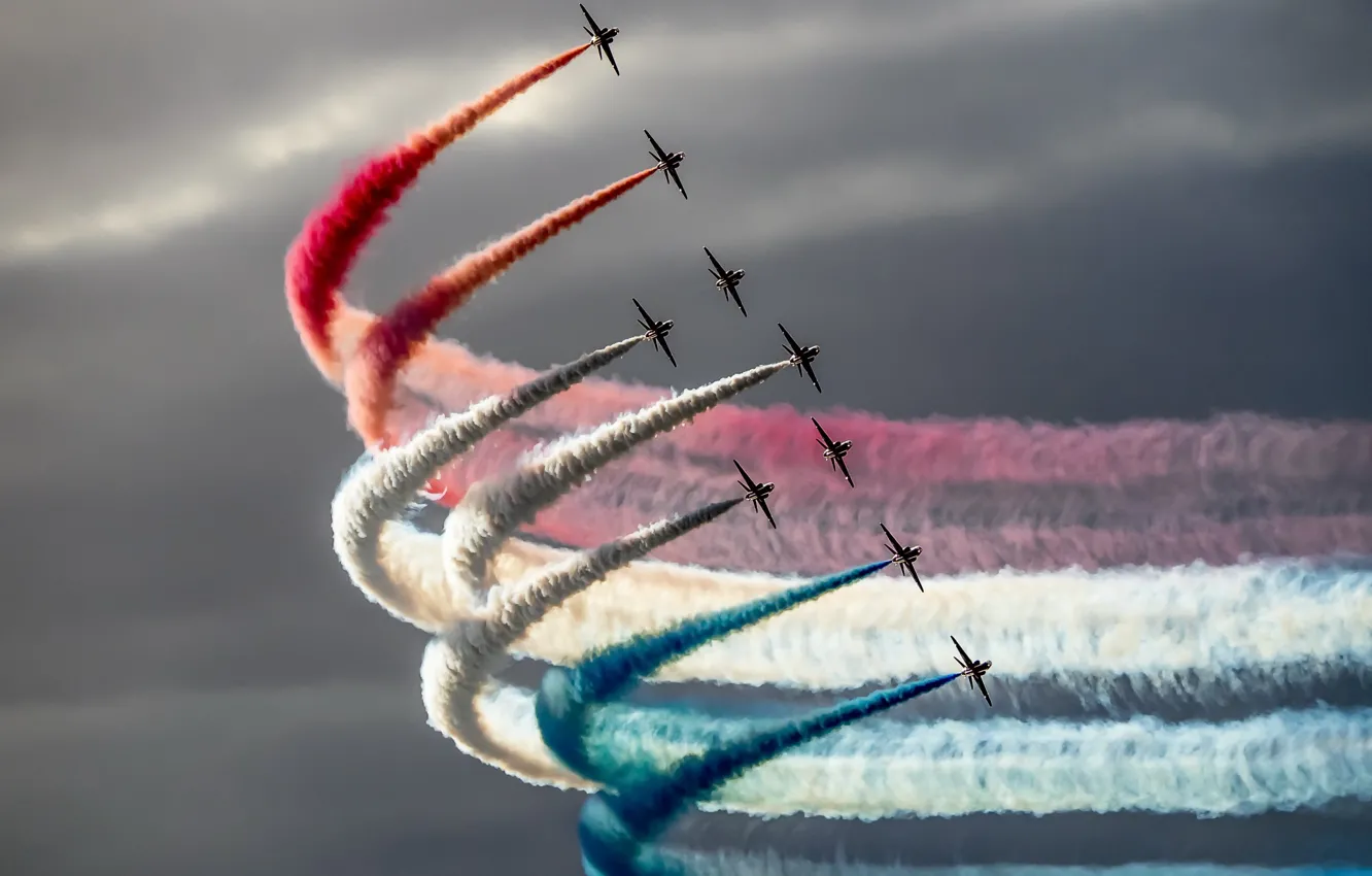 Фото обои шоу, самолёты, Red Arrows