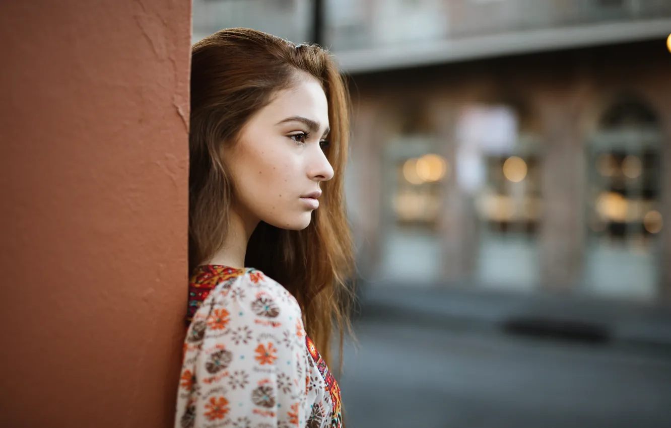 Фото обои взгляд, девушка, портрет, Bianca