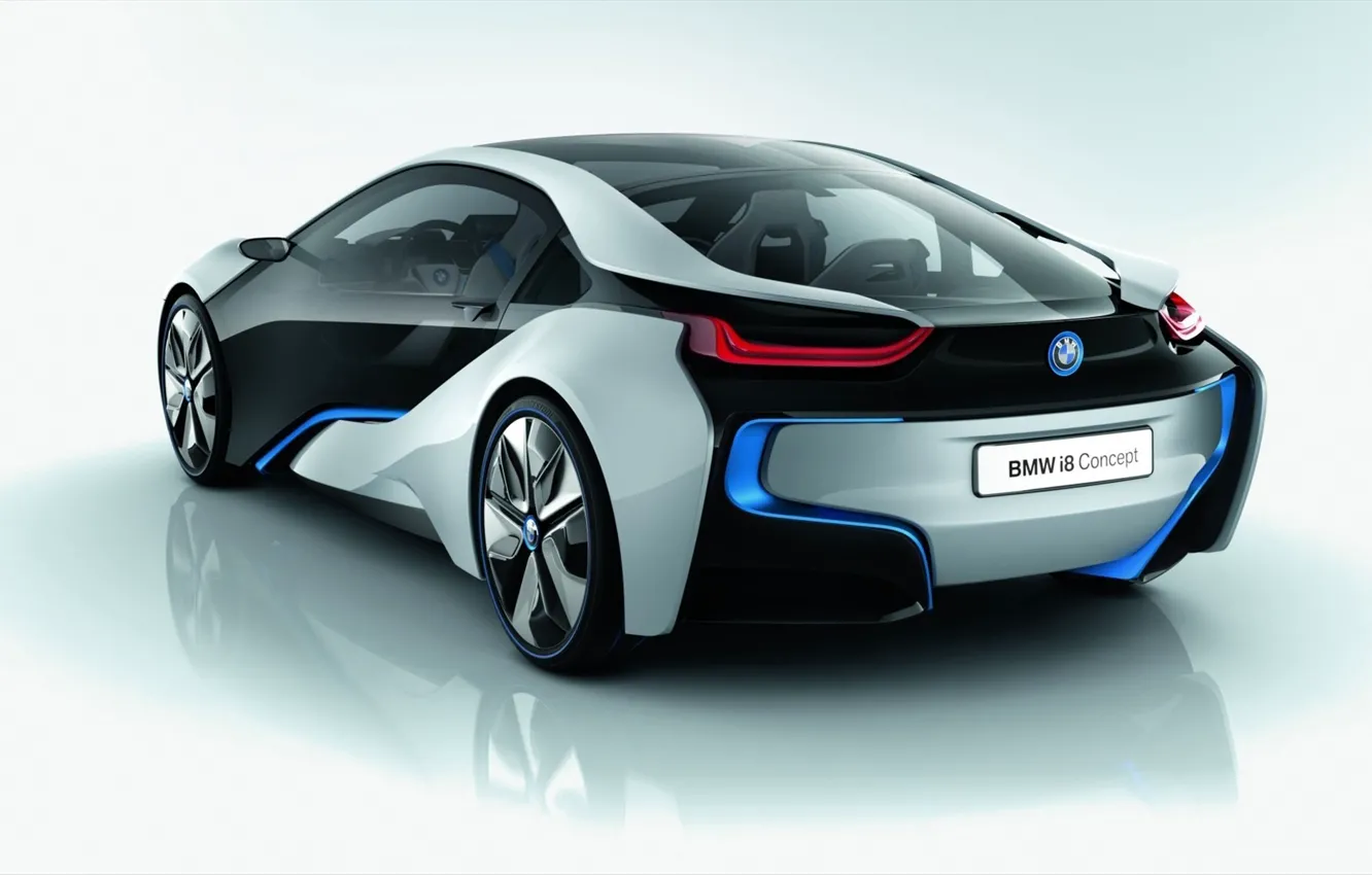 Фото обои машина, фон, скорость, BMW, суперкар, i8 concept