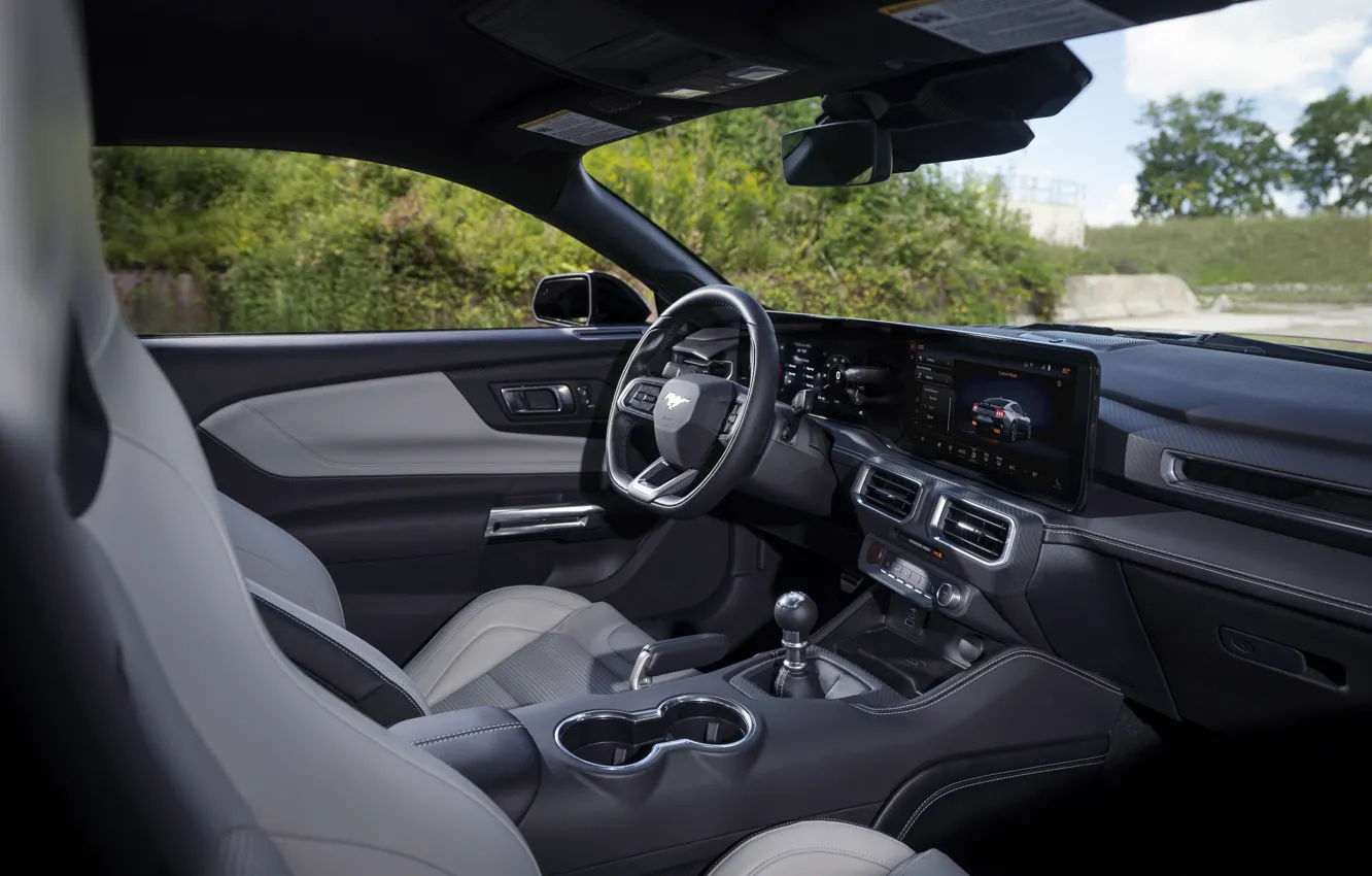 Фото обои Mustang, Ford, Ford Mustang GT, car interior, 2024