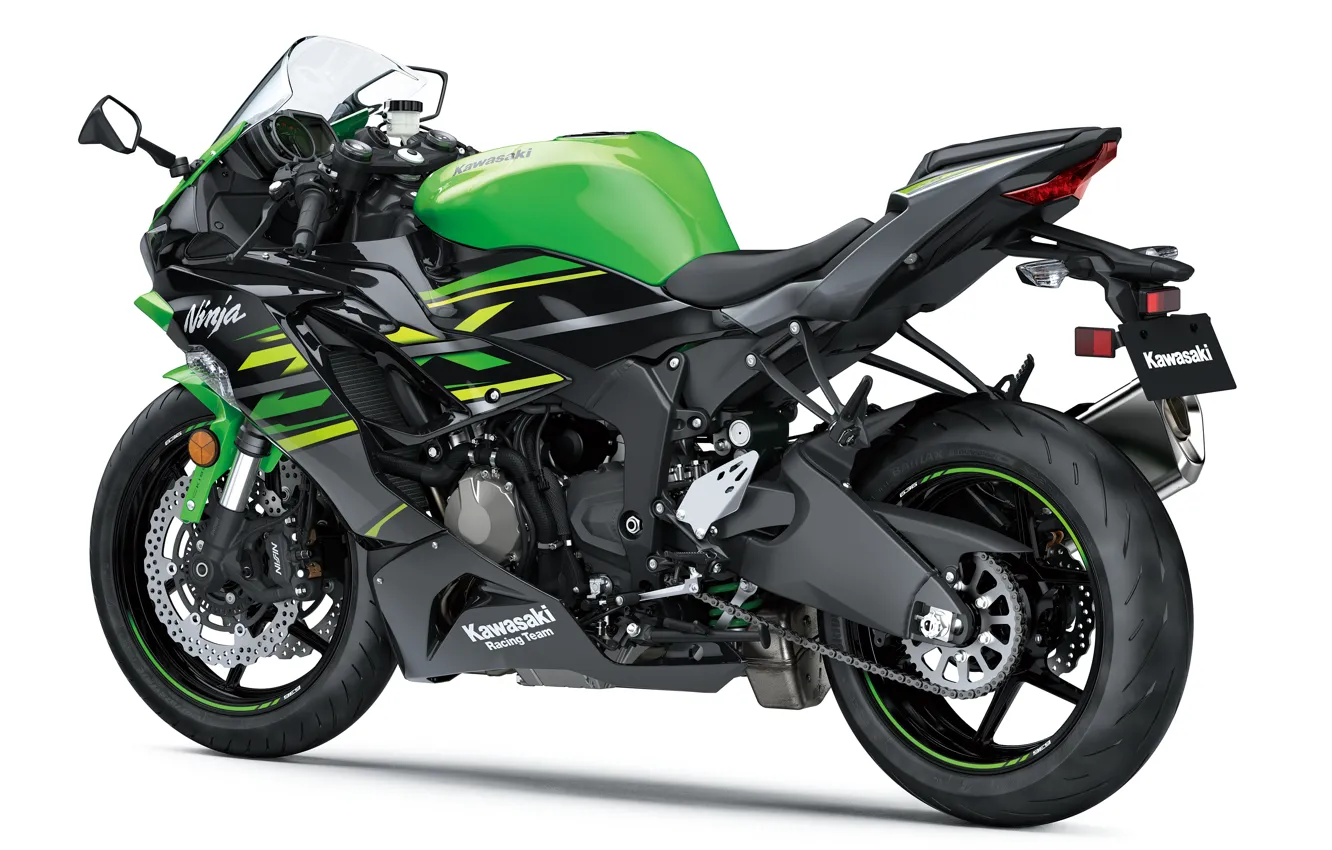 Фото обои green, мотоцикл, байк, motorcycle, superbike, sportbike, фон белый, Kawasaki Ninja ZX-6R