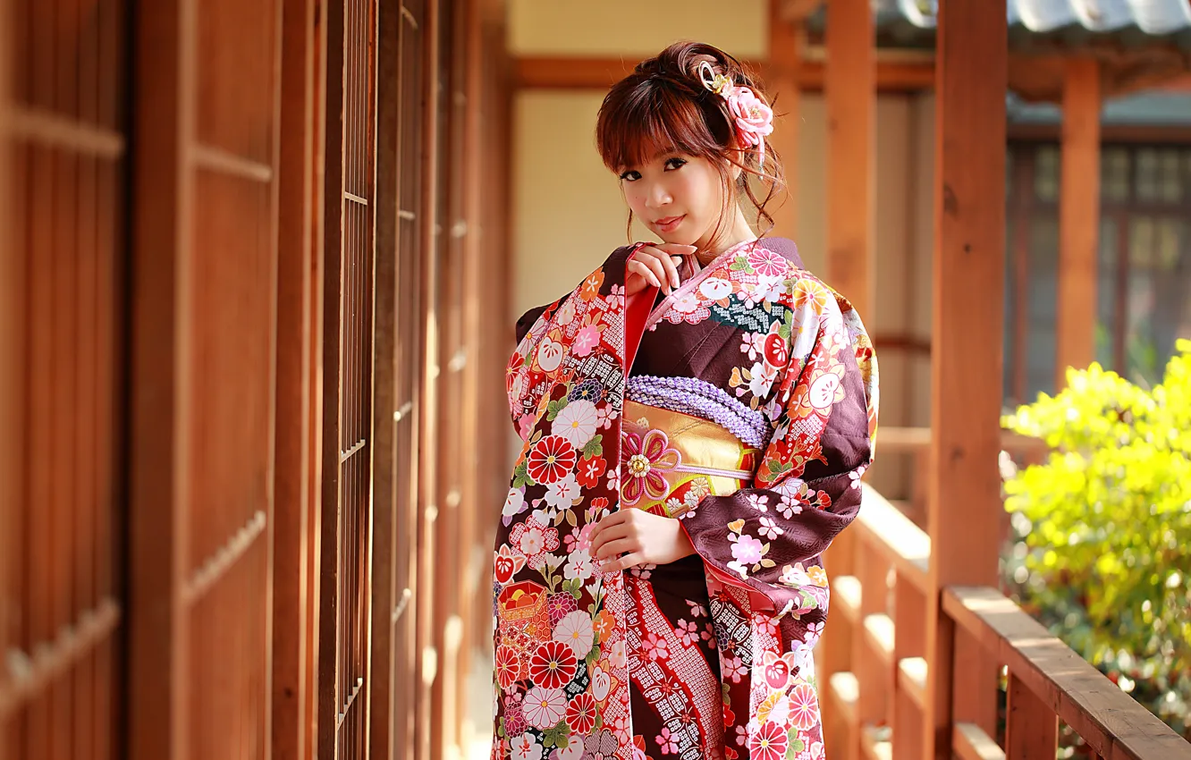 Фото обои лето, лицо, стиль, одежда, кимоно