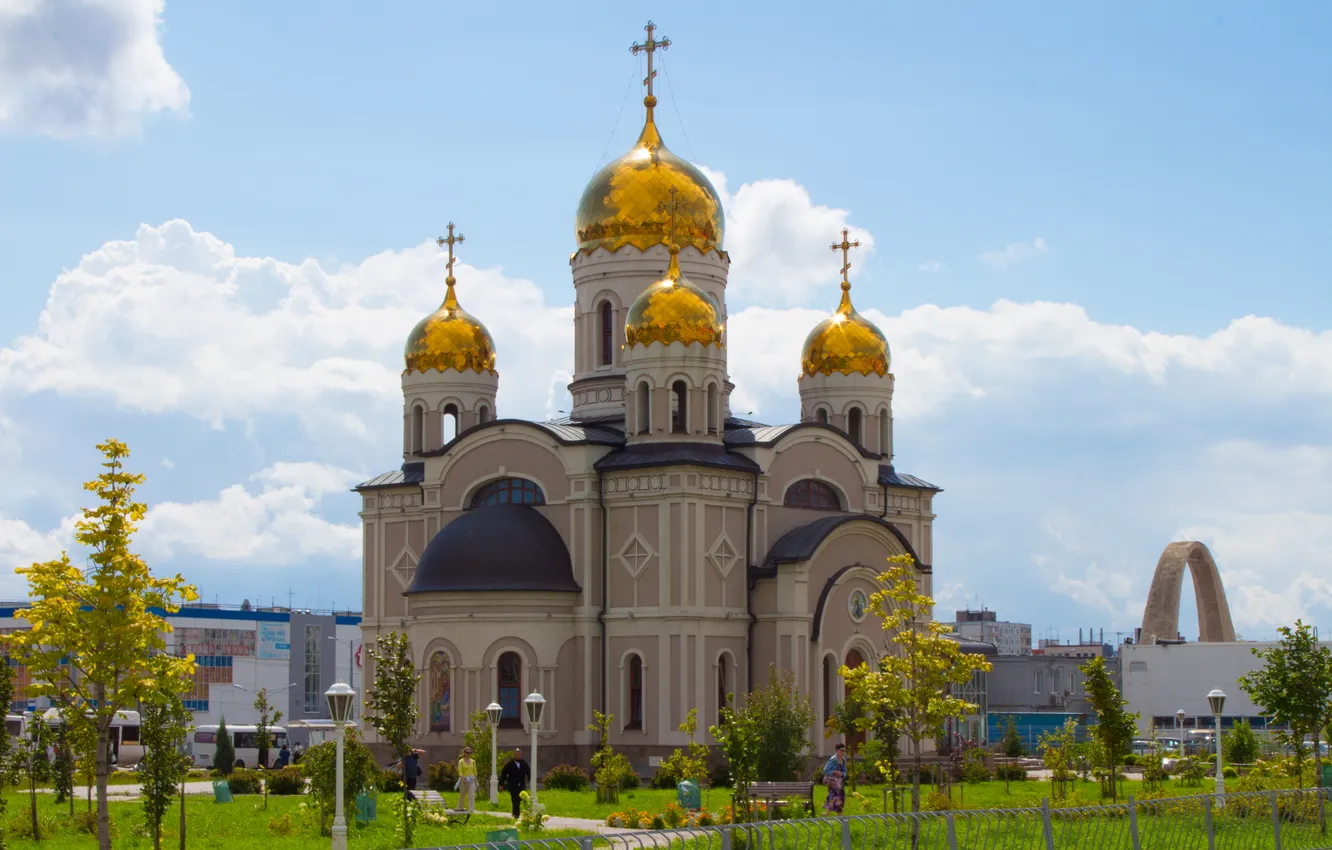 Фото обои лето, небо, облака, август, Россия, архитектура, Самара, Stan