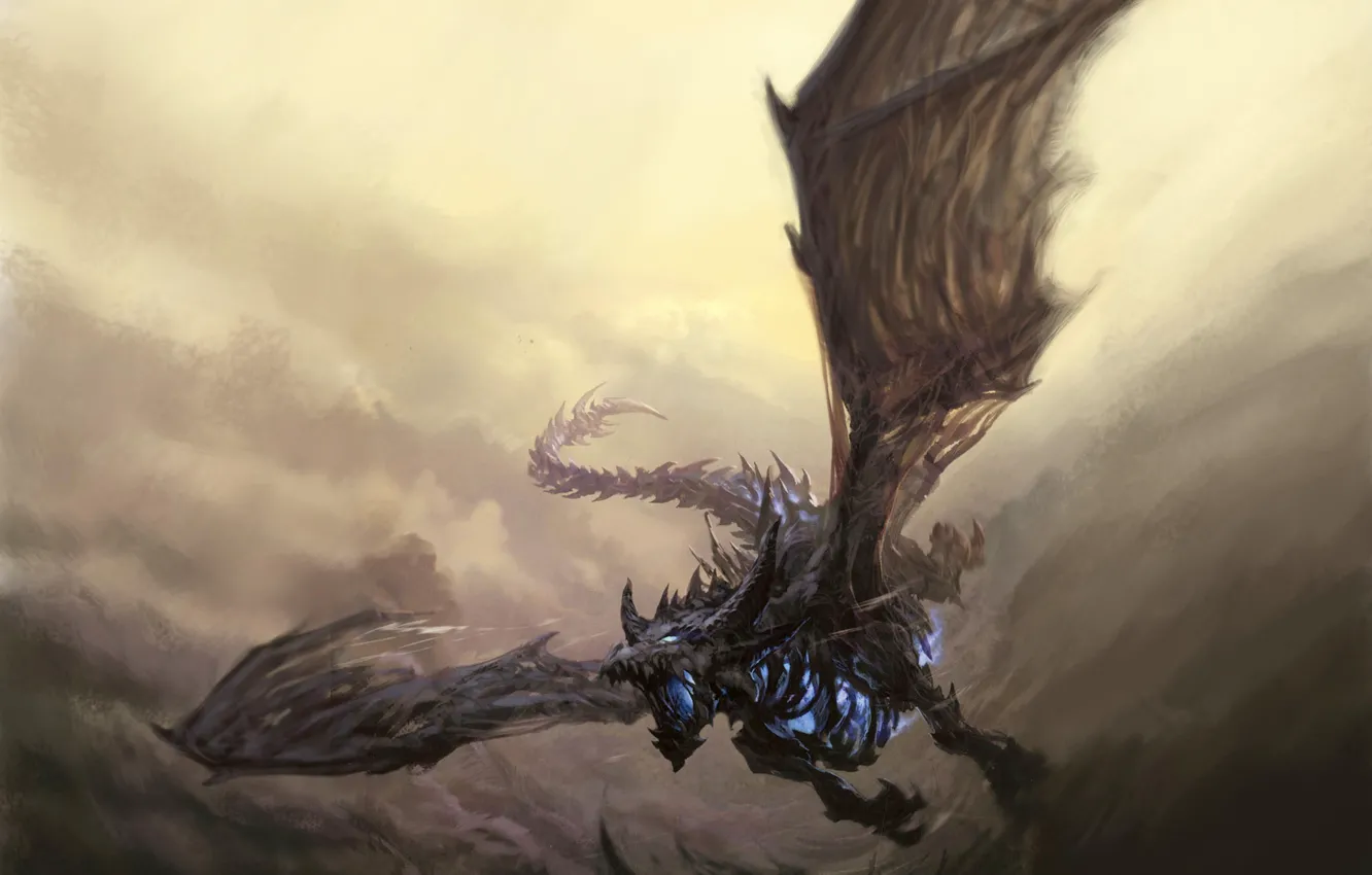 Фото обои Warcraft, art, Sindragosa, Frost wyrm