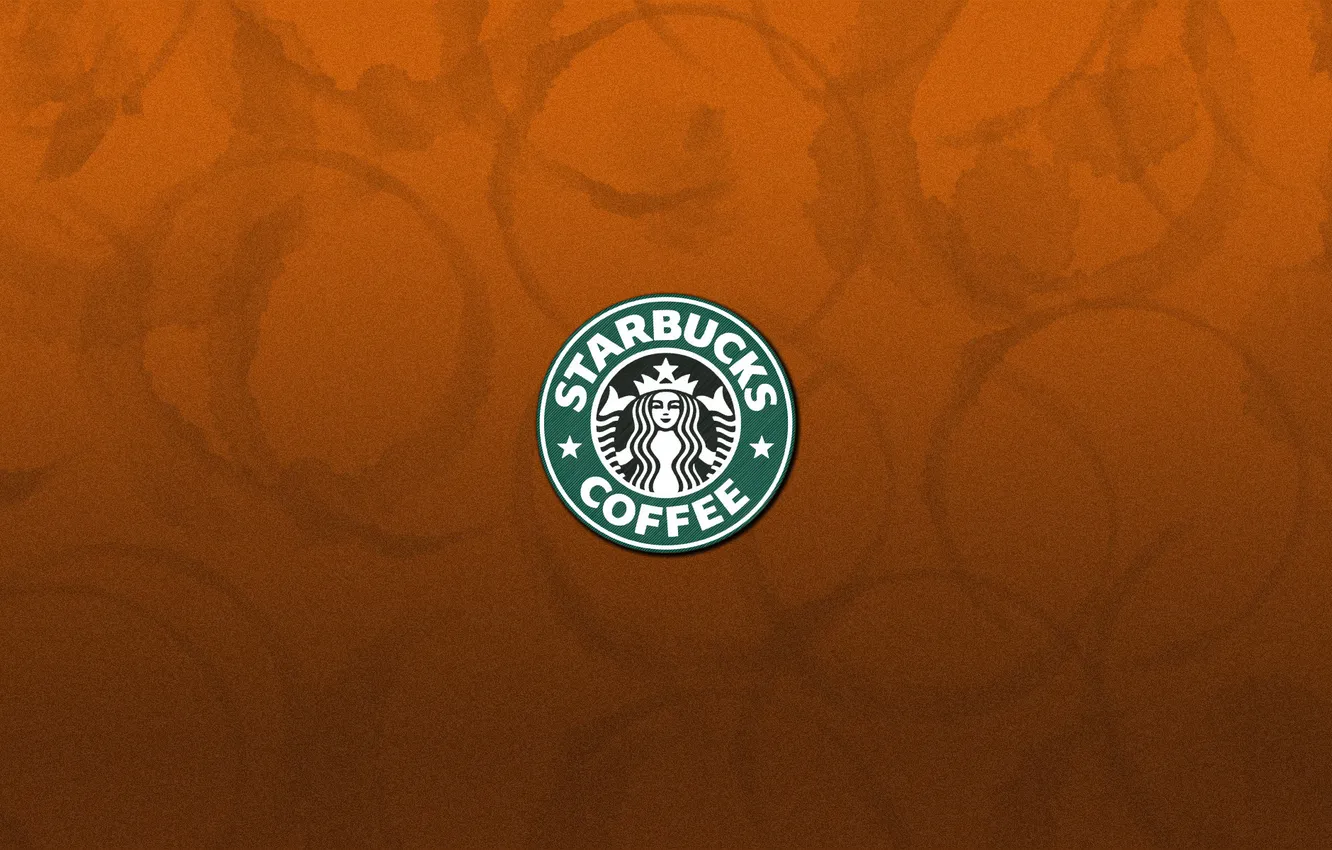 Фото обои бумага, эмблема, Starbucks, разводы от чашек