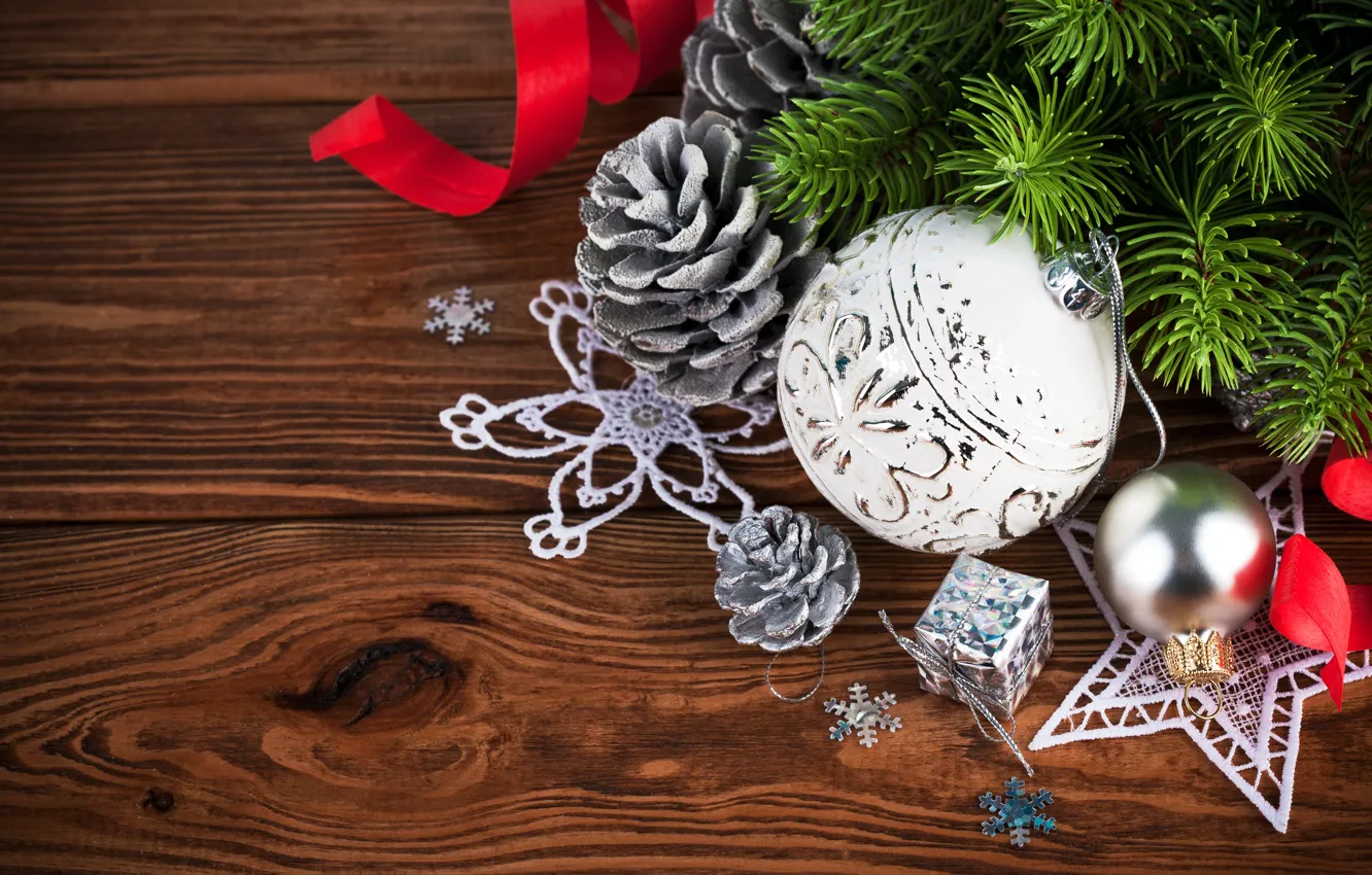 Фото обои украшения, шары, Новый Год, Рождество, Christmas, wood, decoration, Merry