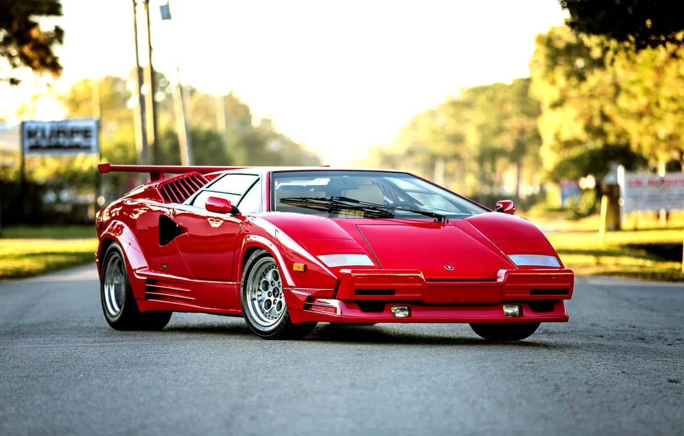 Фото обои Lamborghini, ламборджини, Countach, 1990, US-spec, каунтач, Bertone, 25th Anniversary