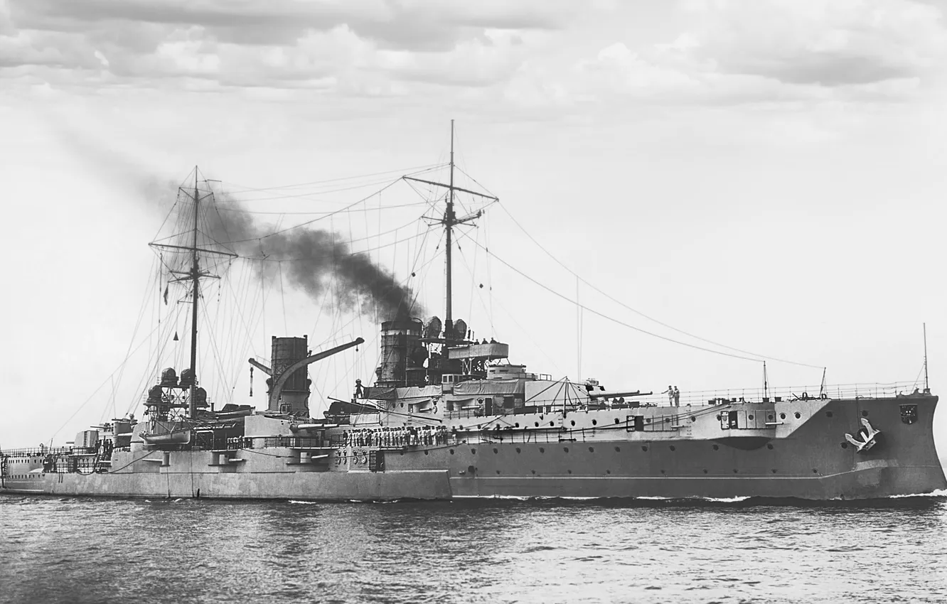 Фото обои ретро, крейсер, ВМС Германии, SMS Blücher