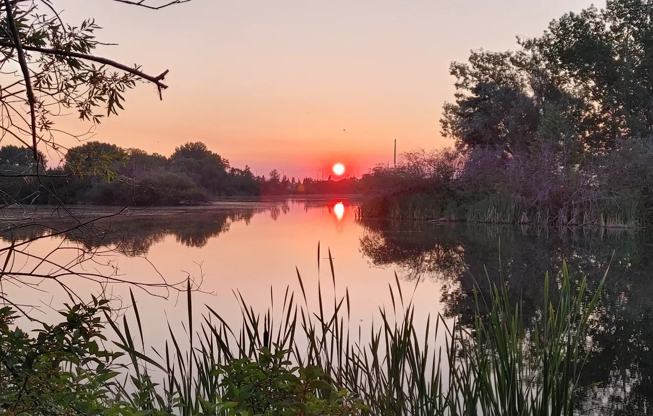 Фото обои nature, lake, morning, sunrise, perfect, pond, peaceful
