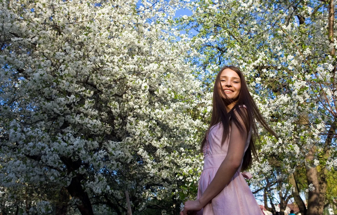 Фото обои девушка, улыбка, весна, &quot;Мисс Винница - 2012&quot; Елена Марценюк