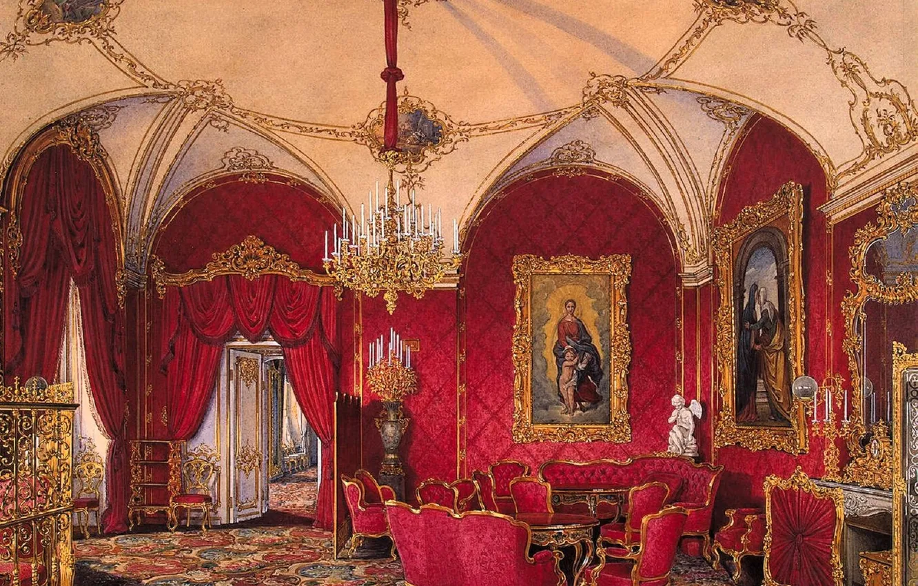 Фото обои стол, мебель, интерьер, картина, кресла, картины, камин, зал