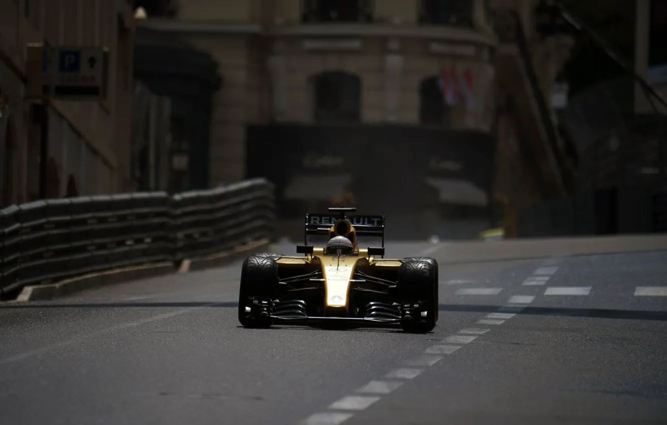Фото обои Renault, Formula 1, Monte Carlo, Передок, Барьеры, Magnussen