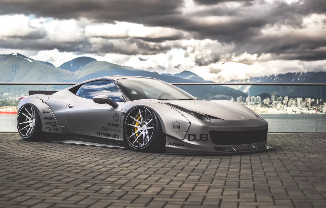 Фото обои Ferrari, 458, italia, Body, Wide