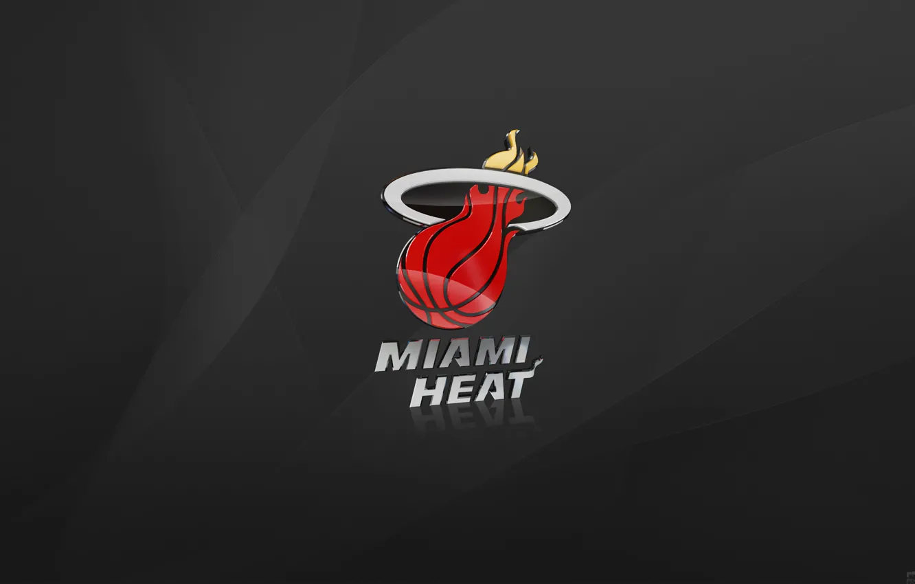 Фото обои Серый, Баскетбол, Фон, Логотип, NBA, Майями, Miami Heat