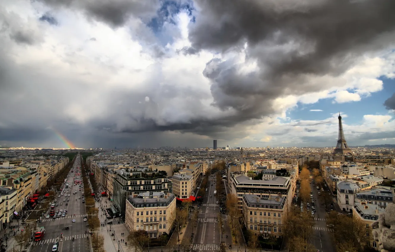 Фото обои небо, город, Paris