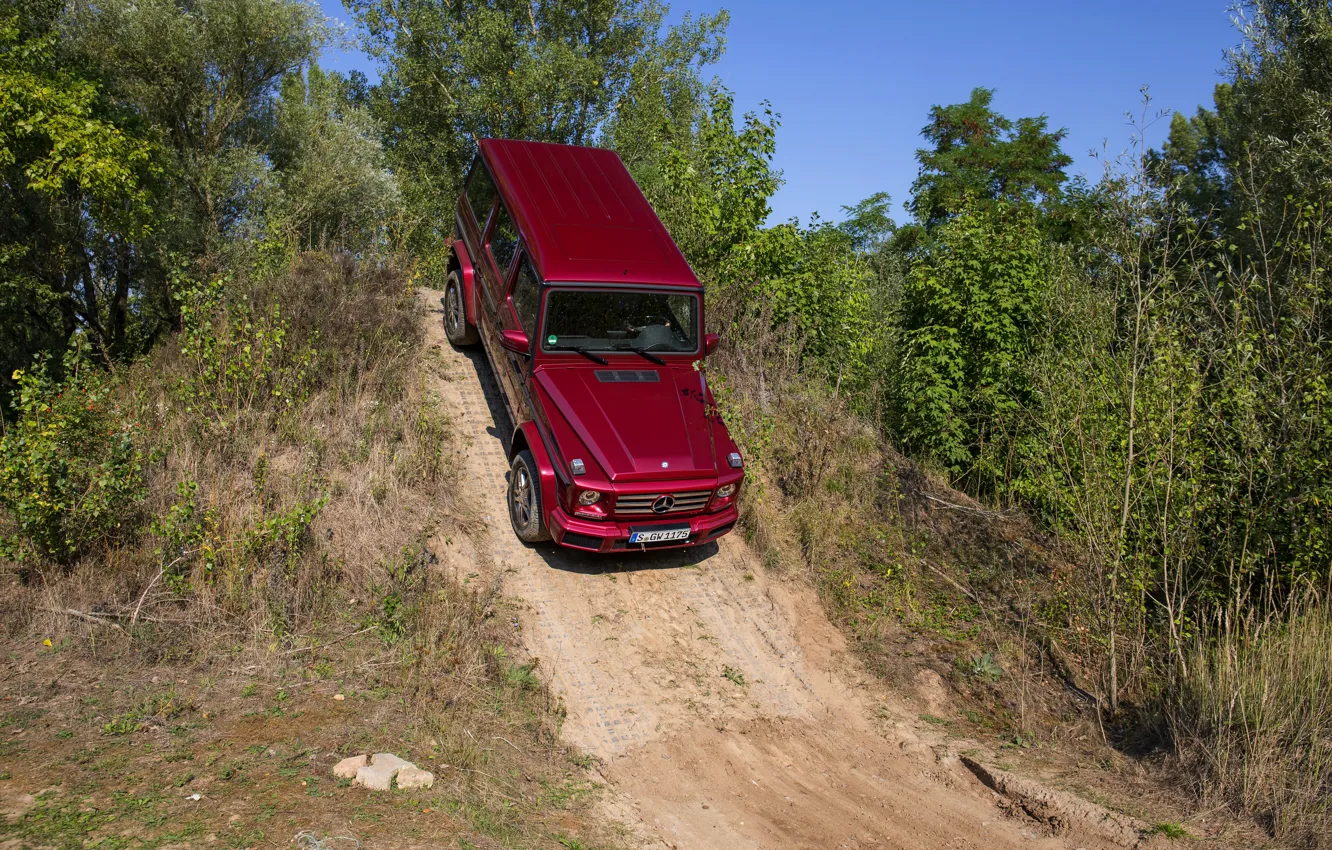 Фото обои спуск, Mercedes-Benz, внедорожник, G500, G-Class, 2015, G 500, V8 Biturbo