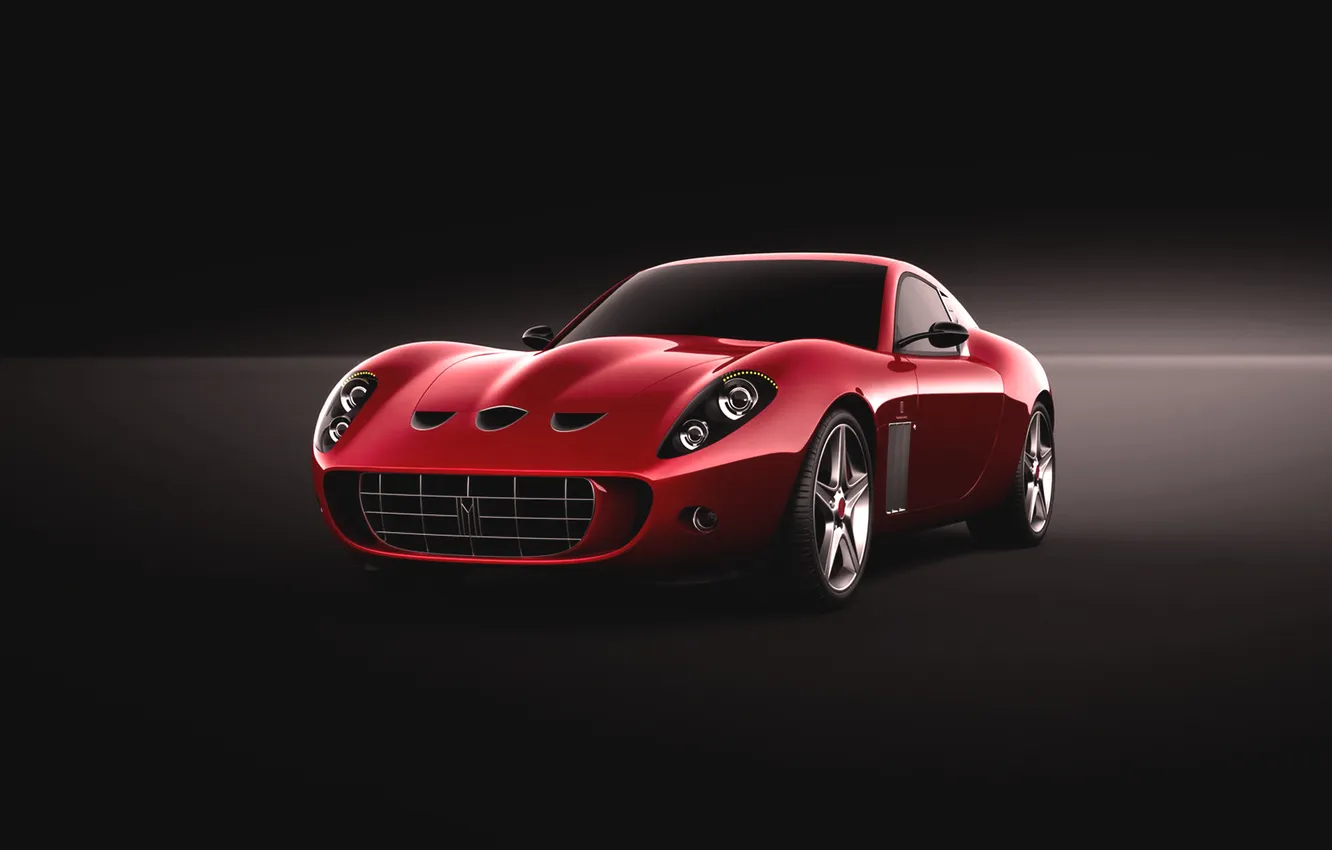 Фото обои ретро, Красный, Авто, Машина, Феррари, Ferrari, 599, GTO