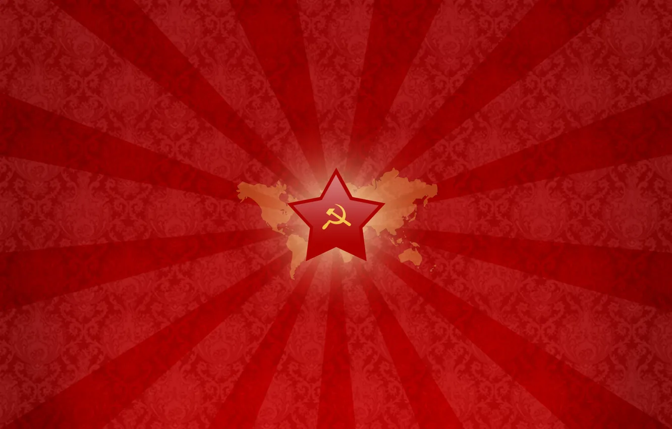 Фото обои красный, звезда, Серп, СССР, Молот