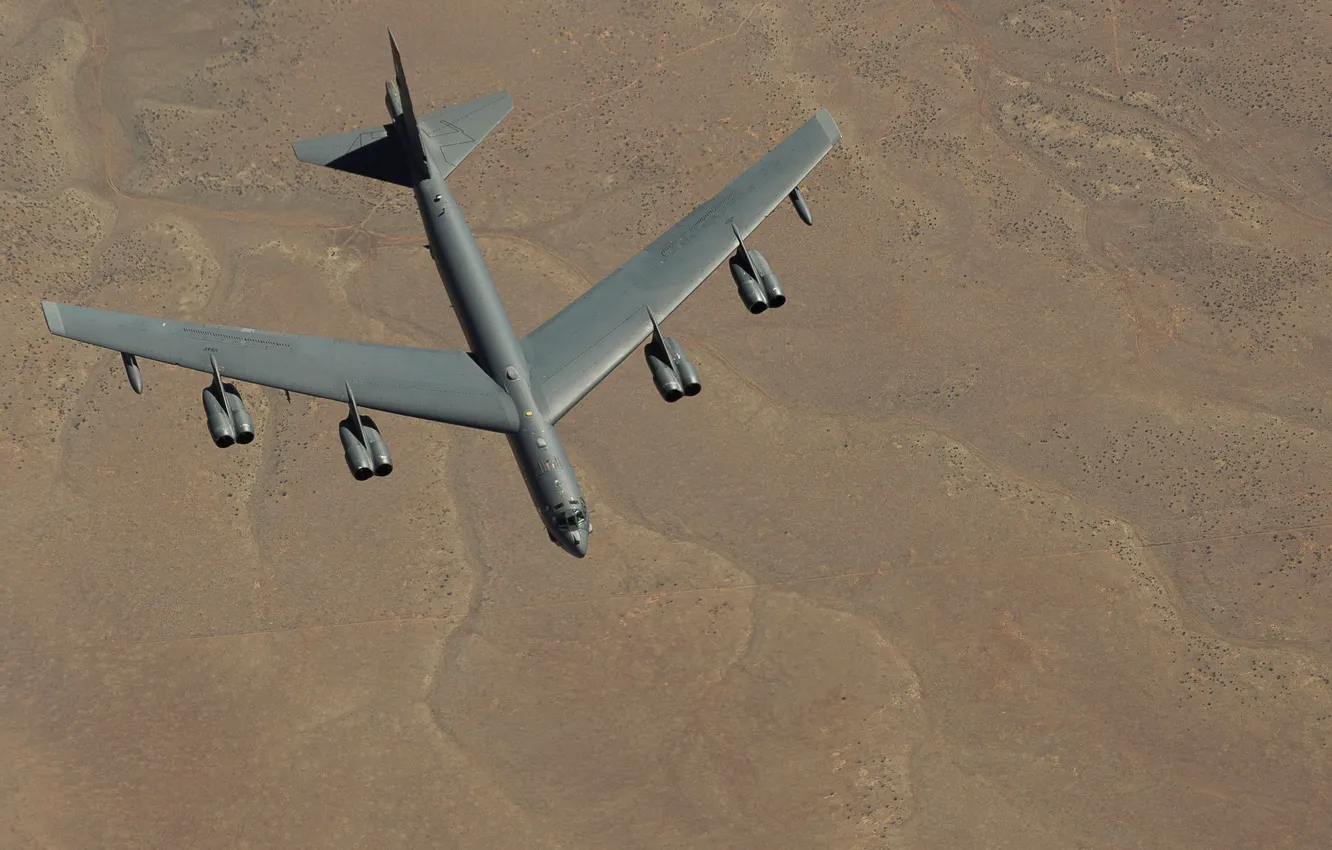 Фото обои Boeing, бомбардировщик, стратегический, тяжёлый, B-52, Stratofortress, полет ландшафт
