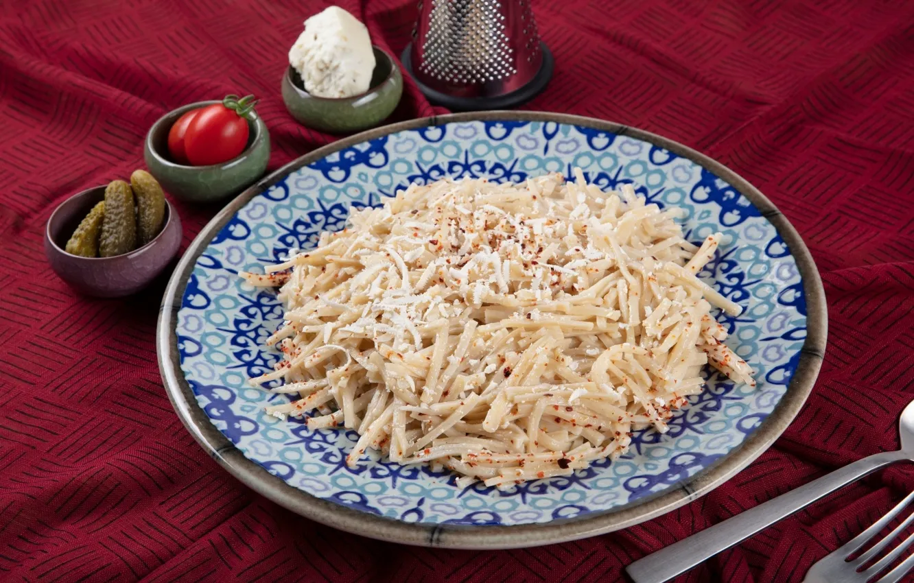 Фото обои pasta, turkish cuisine, erişte, grated cheese