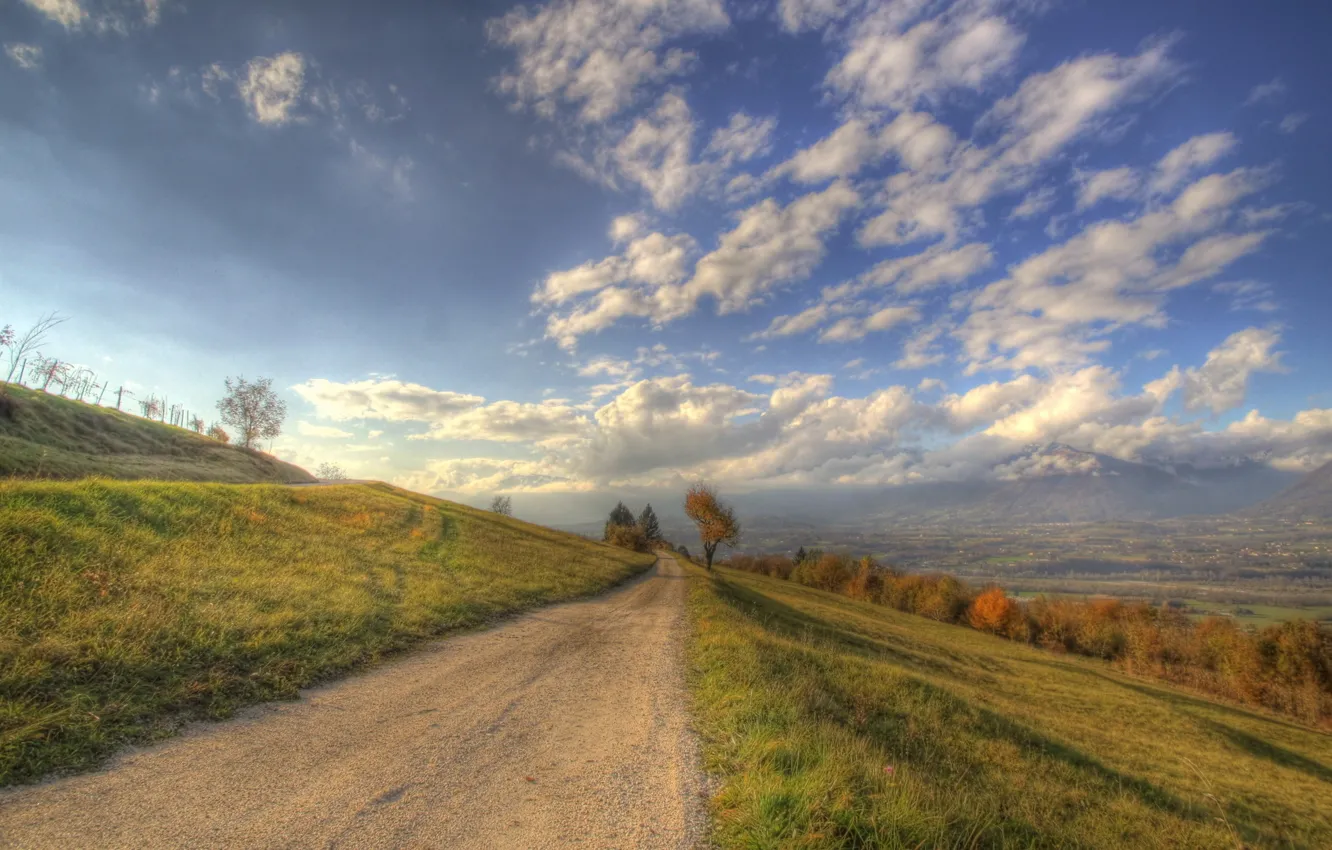Фото обои road, nature, cloud