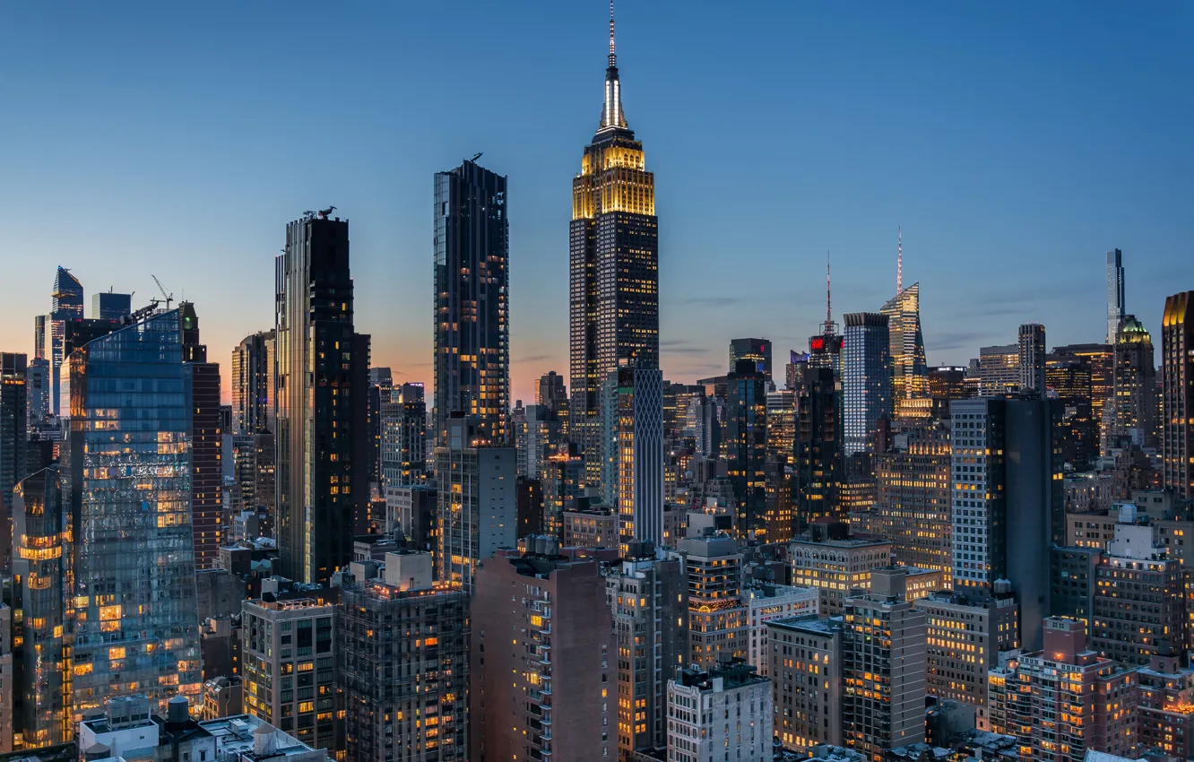 Фото обои здания, дома, Нью-Йорк, Манхэттен, небоскрёбы, Manhattan, New York City