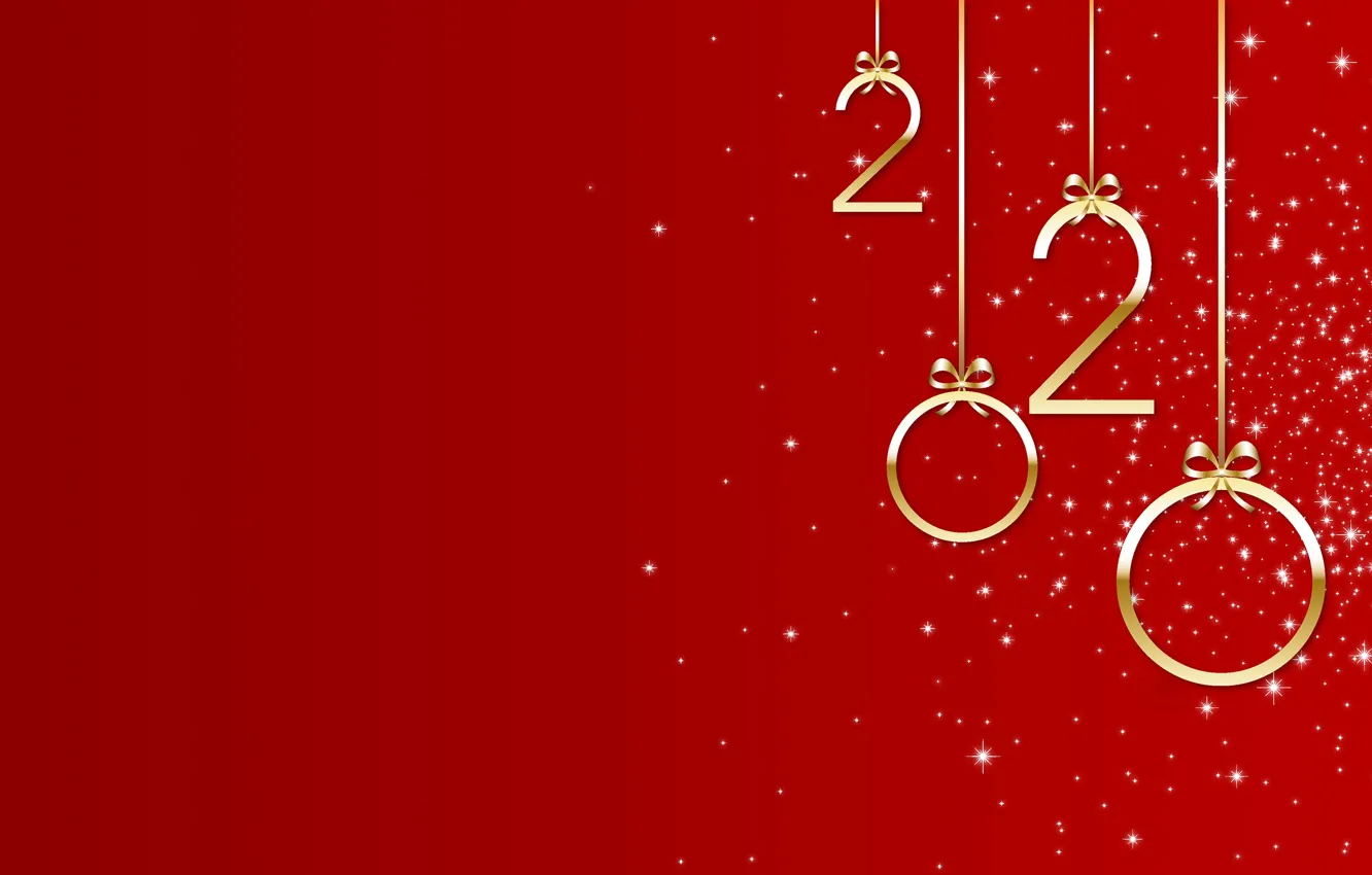 Фото обои красный, фон, Новый год, Christmas, New Year, банты, 2020
