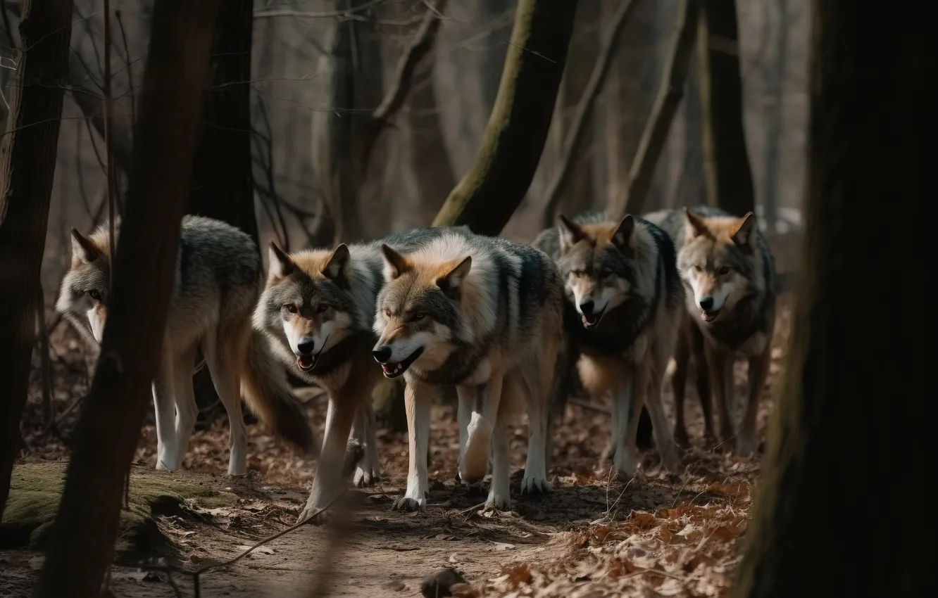 Фото обои fantasy, nature, art, snow, predator, face, animal, wolf