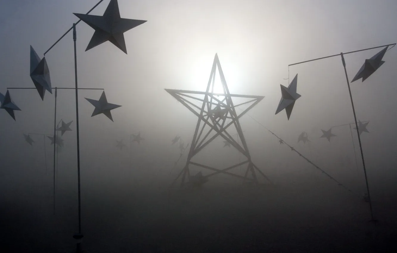 Фото обои звезды, свет, туман