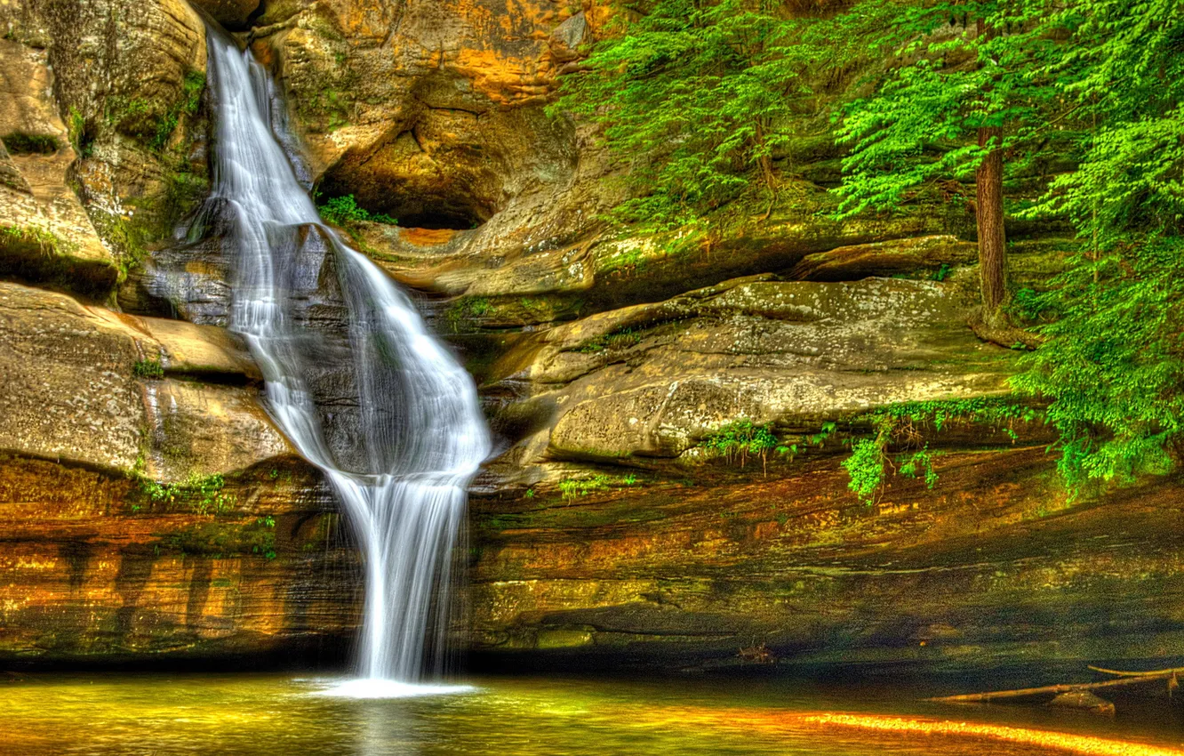 Фото обои природа, фото, водопад, HDR