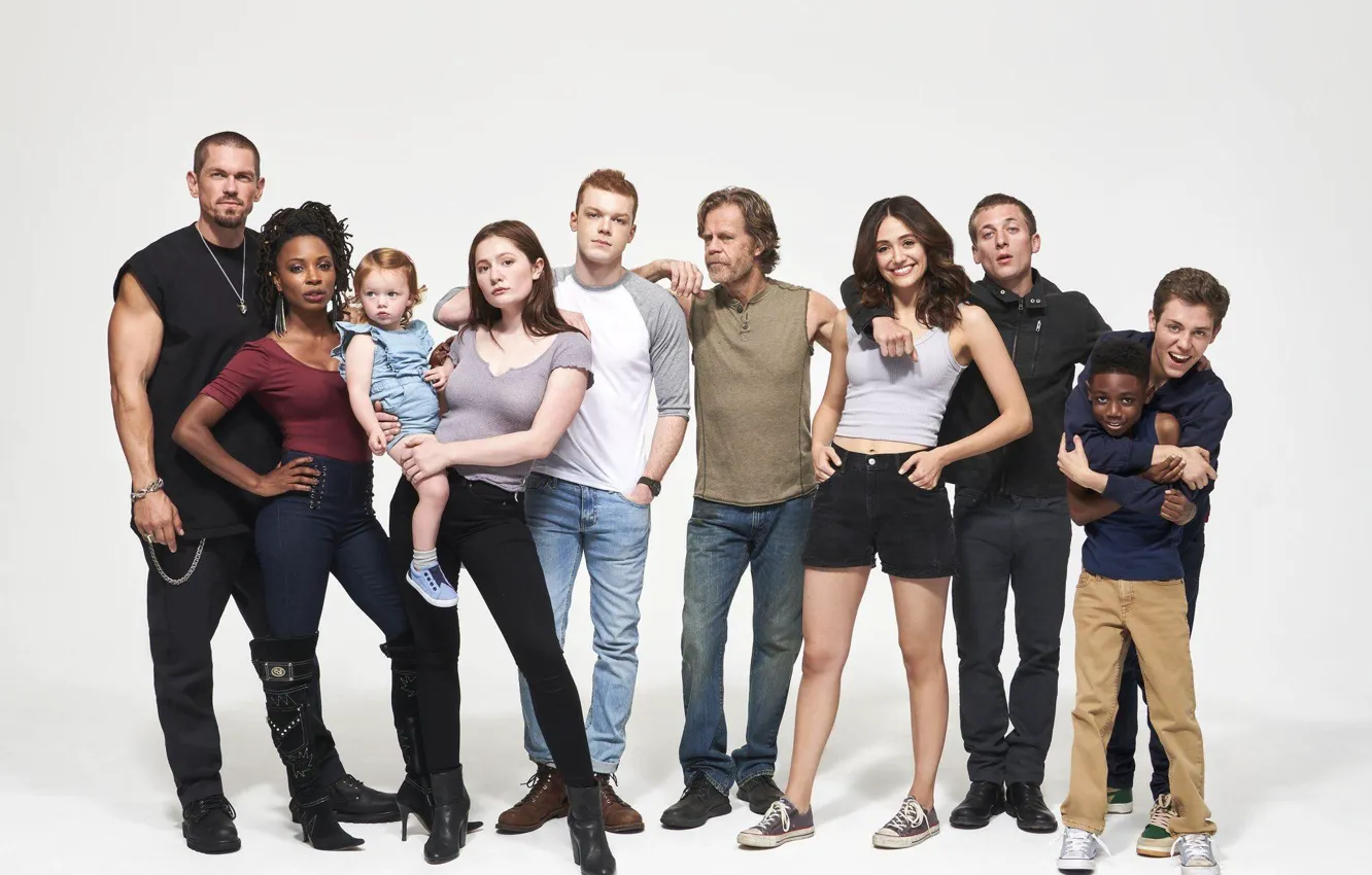 Фото обои Emmy Rossum, Shameless, Jeremy Allen White, Emma Kenney, William H. Macy, Cameron Monaghan, Ethan Cutkosky, …