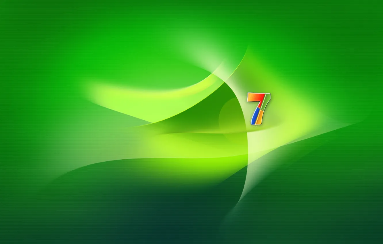 Фото обои зеленый, Windows, seven