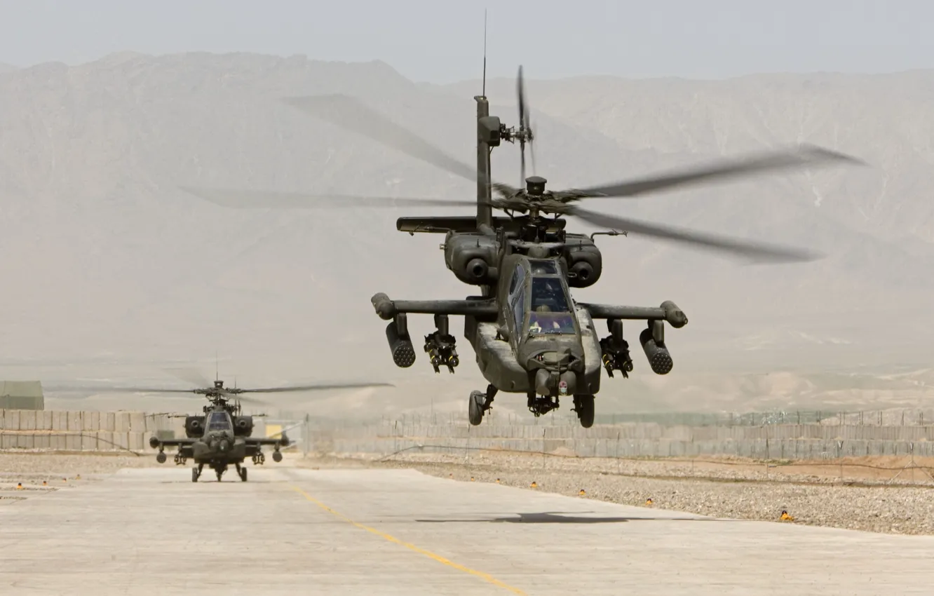 Фото обои us air force, weapon, helicopter, Apache, AH-64 Apache, us army, AH-64, machine gun