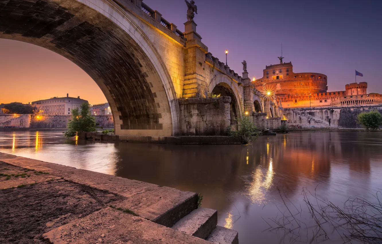 Фото обои Roma, Architecture, Castel Sant'Angelo bridge