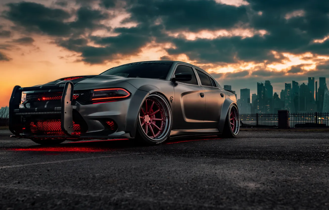 Фото обои Dodge, Charger, Hellcat, Enforcer, Dodge Charger Hellcat Enforcer