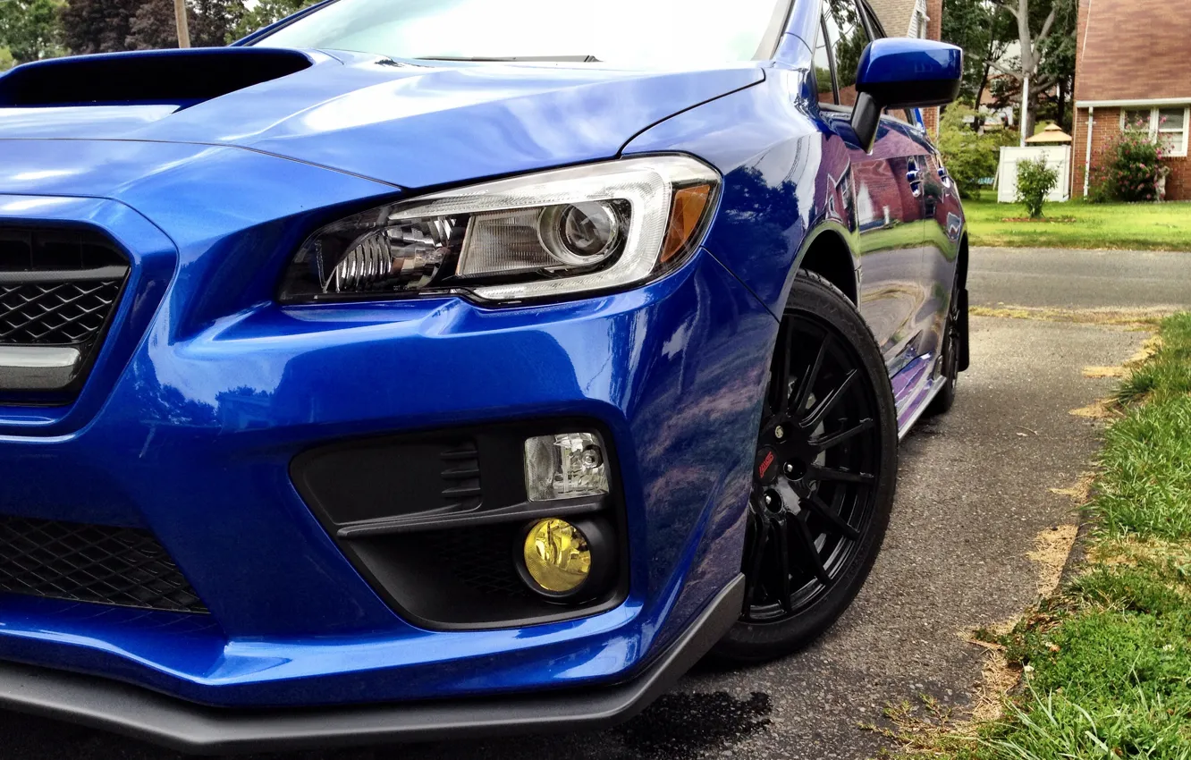 Фото обои синий, Subaru, blue, субару, sti, сти, wrx sti, 2015