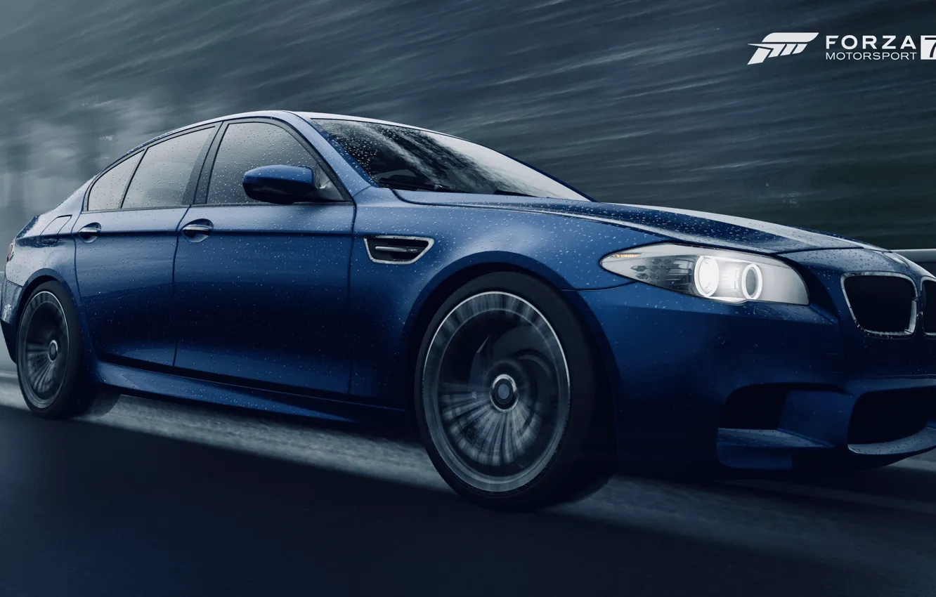 Фото обои HDR, BMW, Rain, Game, F10, 5er, FM7, UHD