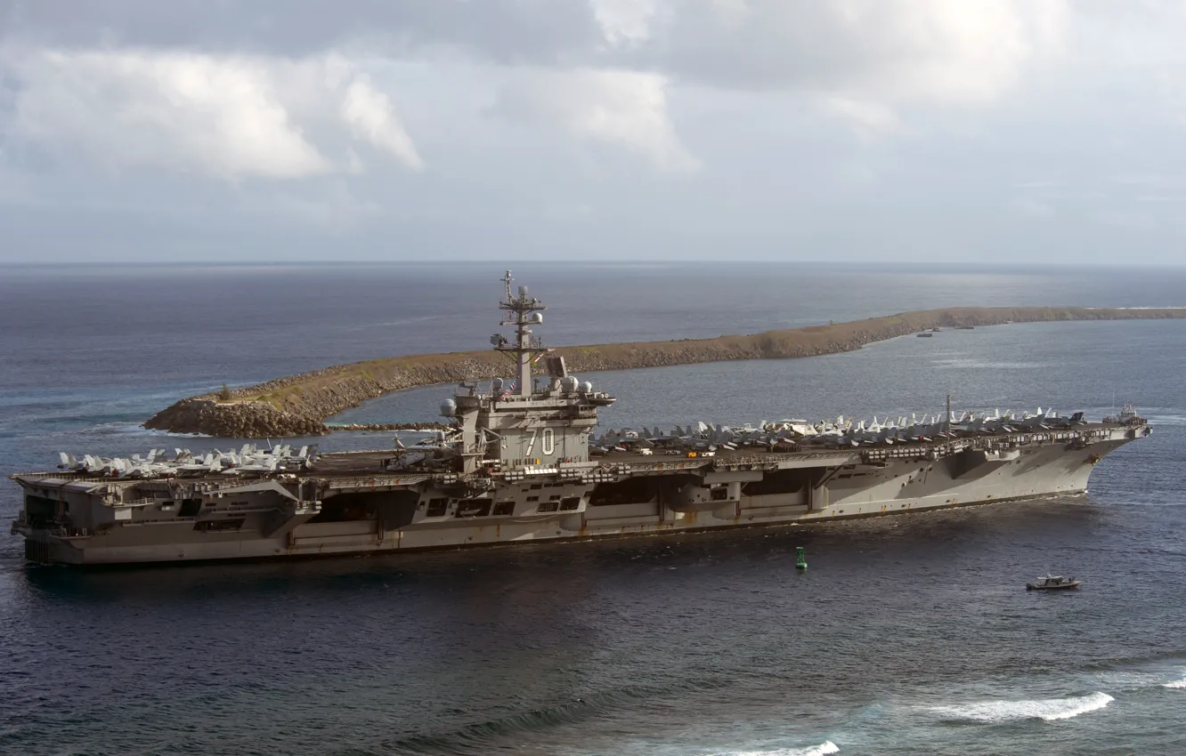 Фото обои море, авианосец, USS, Carl Vinson, (CVN 70)