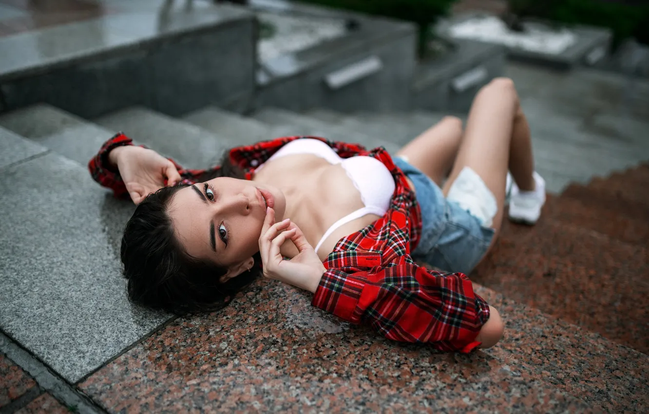 Фото обои sexy, model, look, stair, Vadim Podoprigora