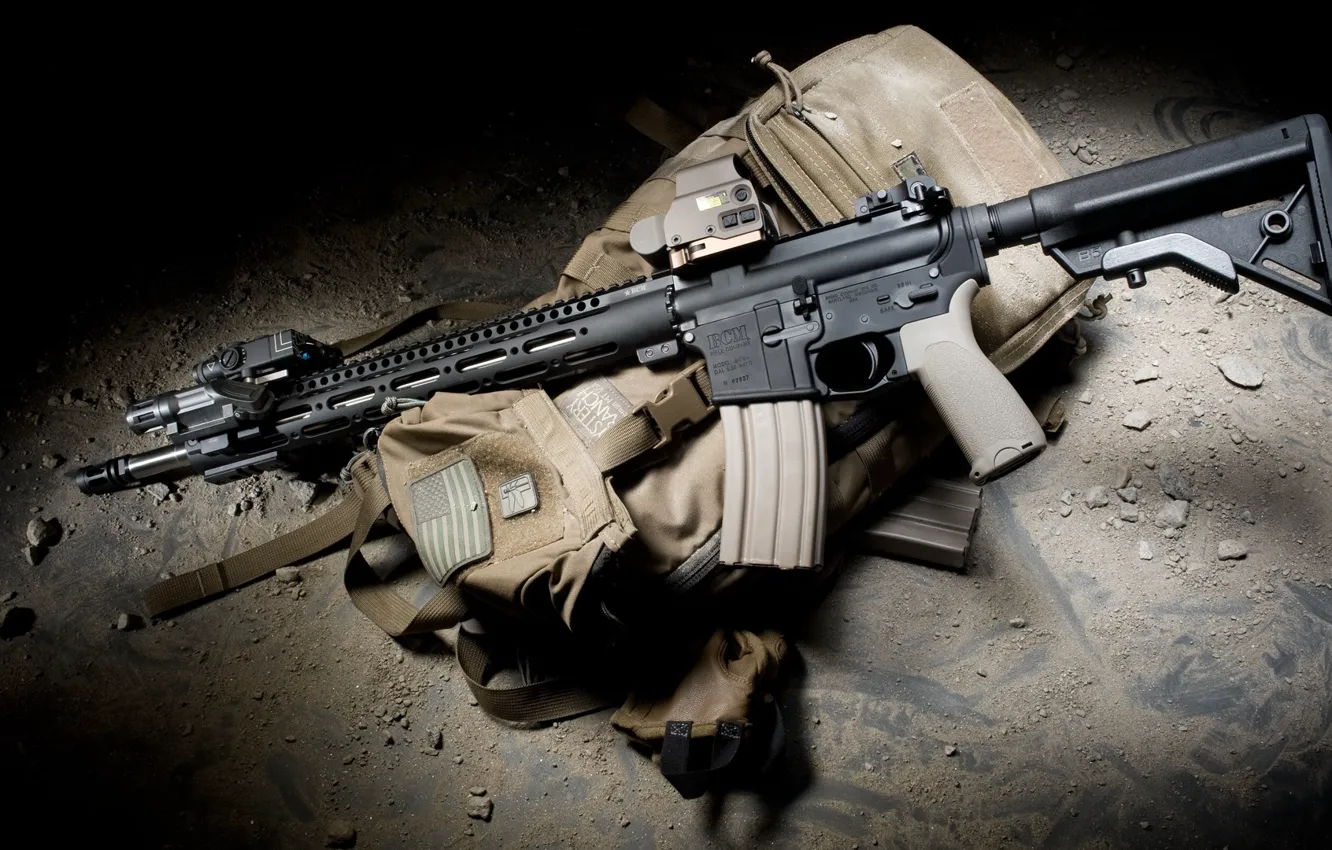 Фото обои оружие, винтовка, Rifle, BCM, рюгзак, Precision, MK2, Recce18