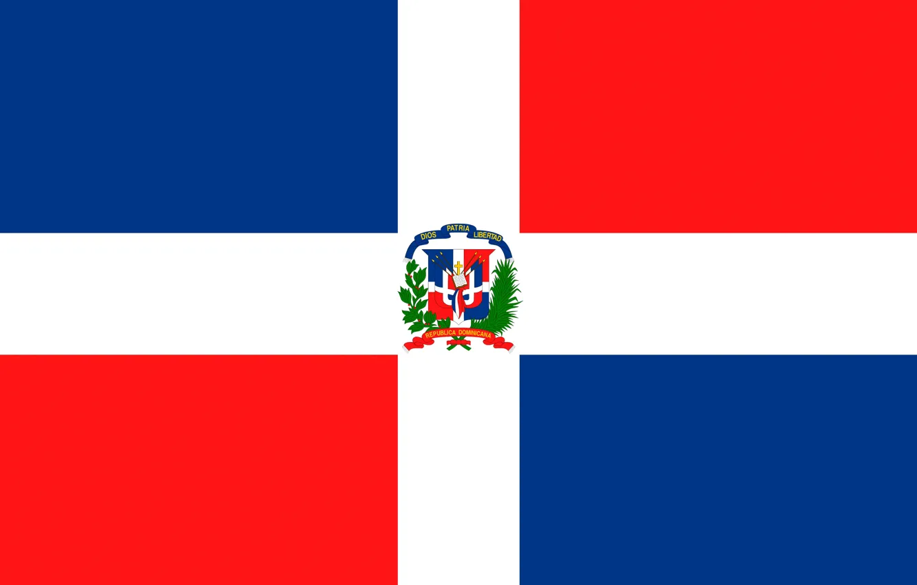 Фото обои флаг, герб, flag, доминиканская республика, dominikana
