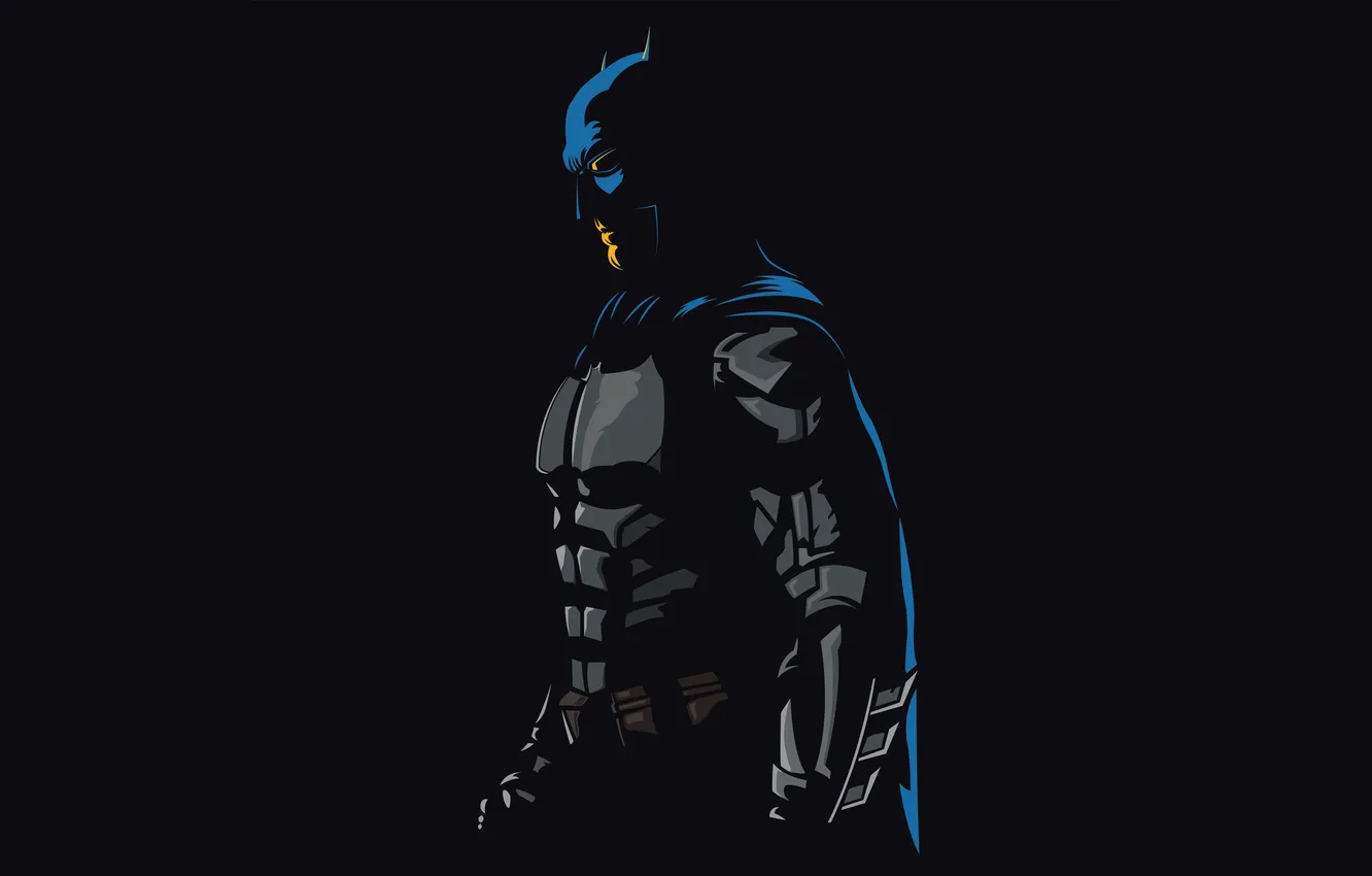 Фото обои фантастика, маска, арт, костюм, Бэтмен, черный фон, Batman, комикс