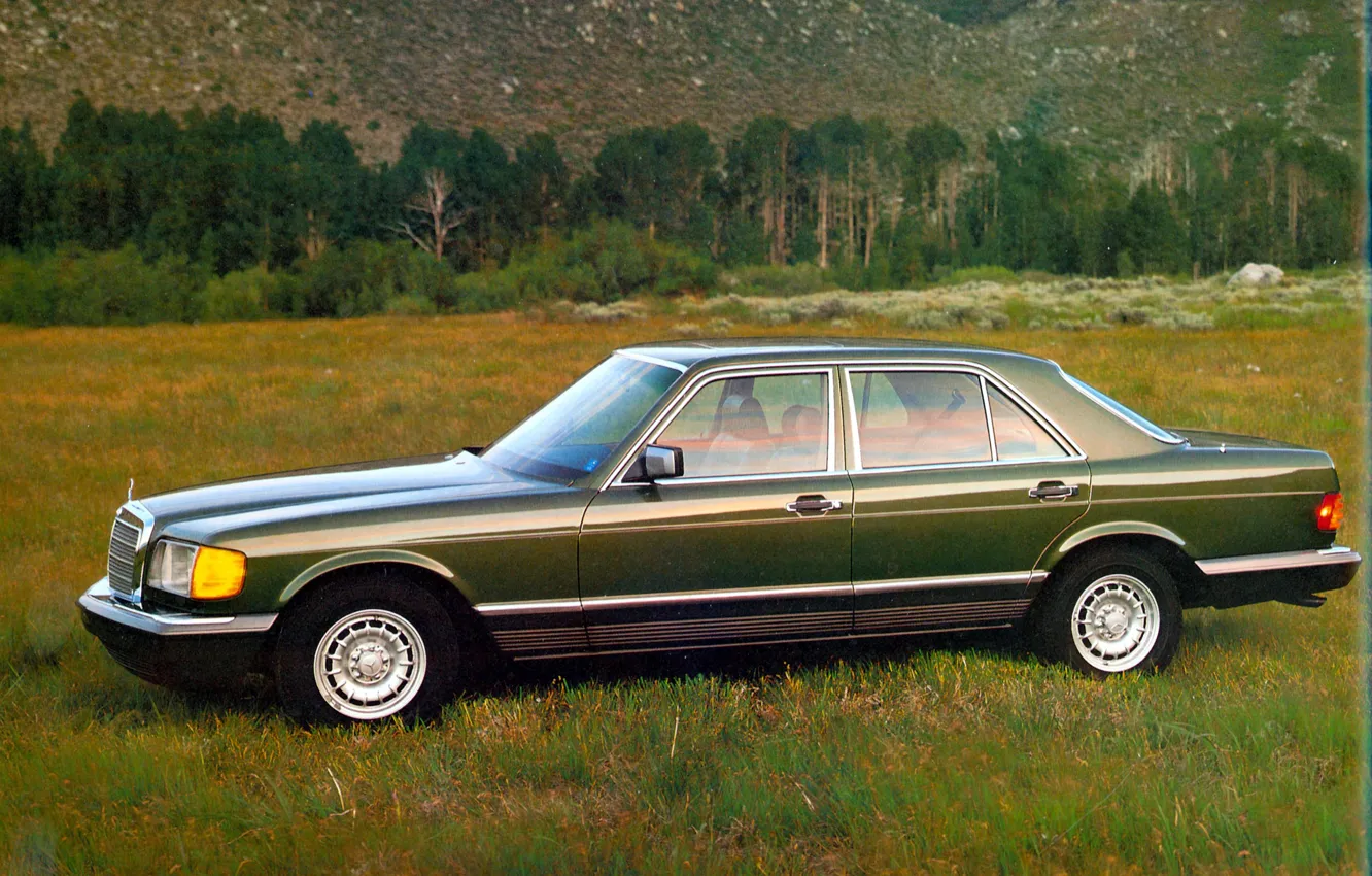 Фото обои Green, Mercedes-benz, 1979, S-Class, W126