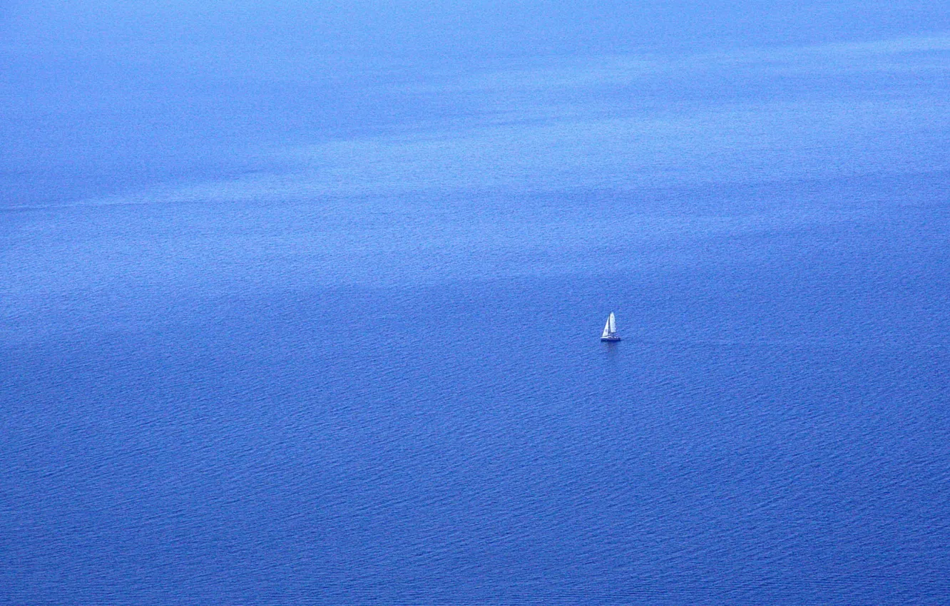 Фото обои море, пейзаж, лодка, минимализм